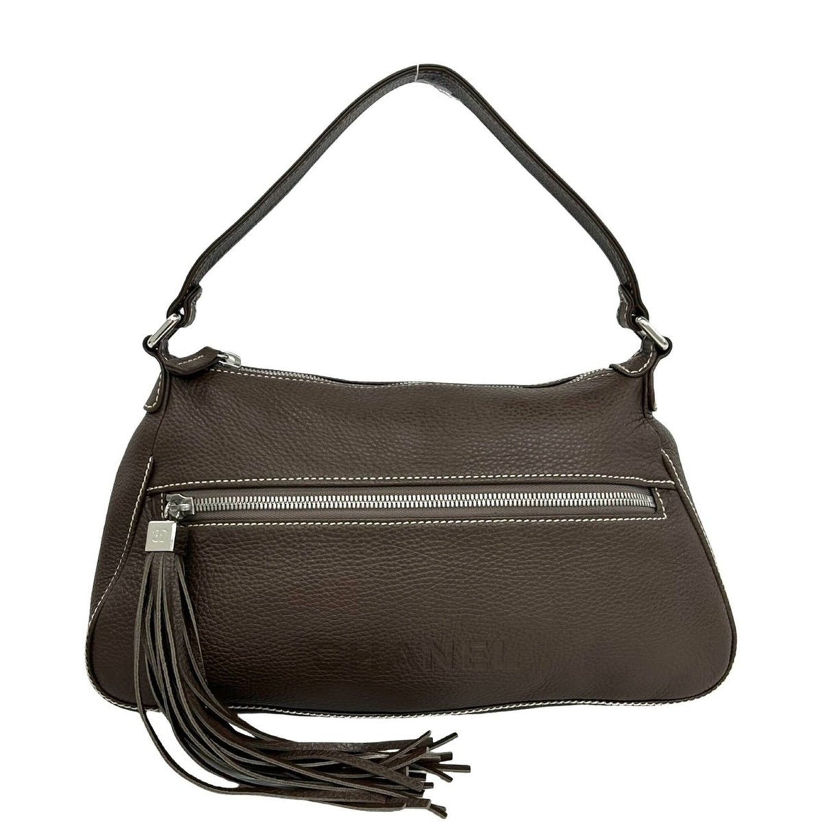 Chanel Brown Leather Shoulder Bag Tote Bag (Pre-Owned)