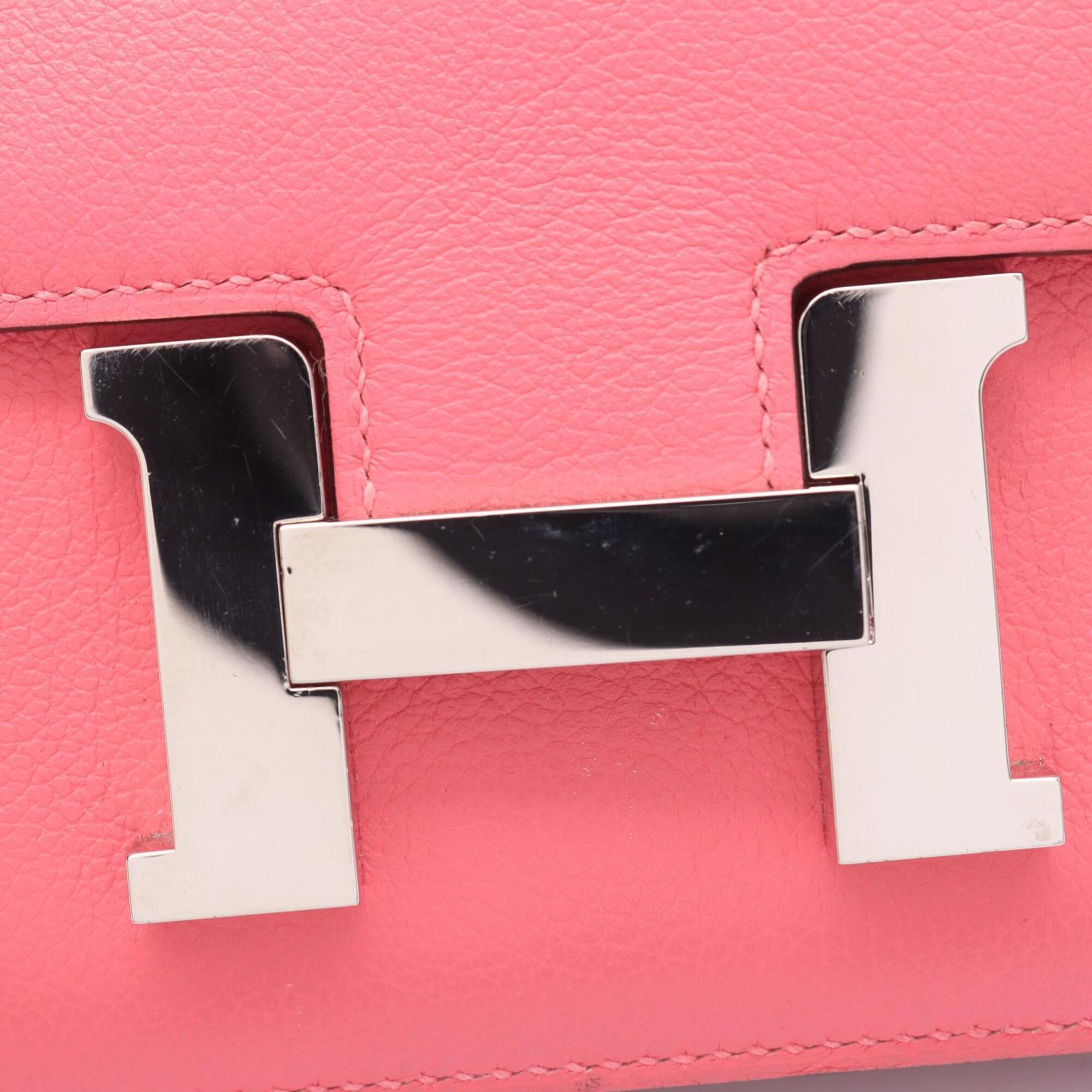 Hermes Pink Evercalf Leather Handbag Shoulder Bag (Pre-Owned)
