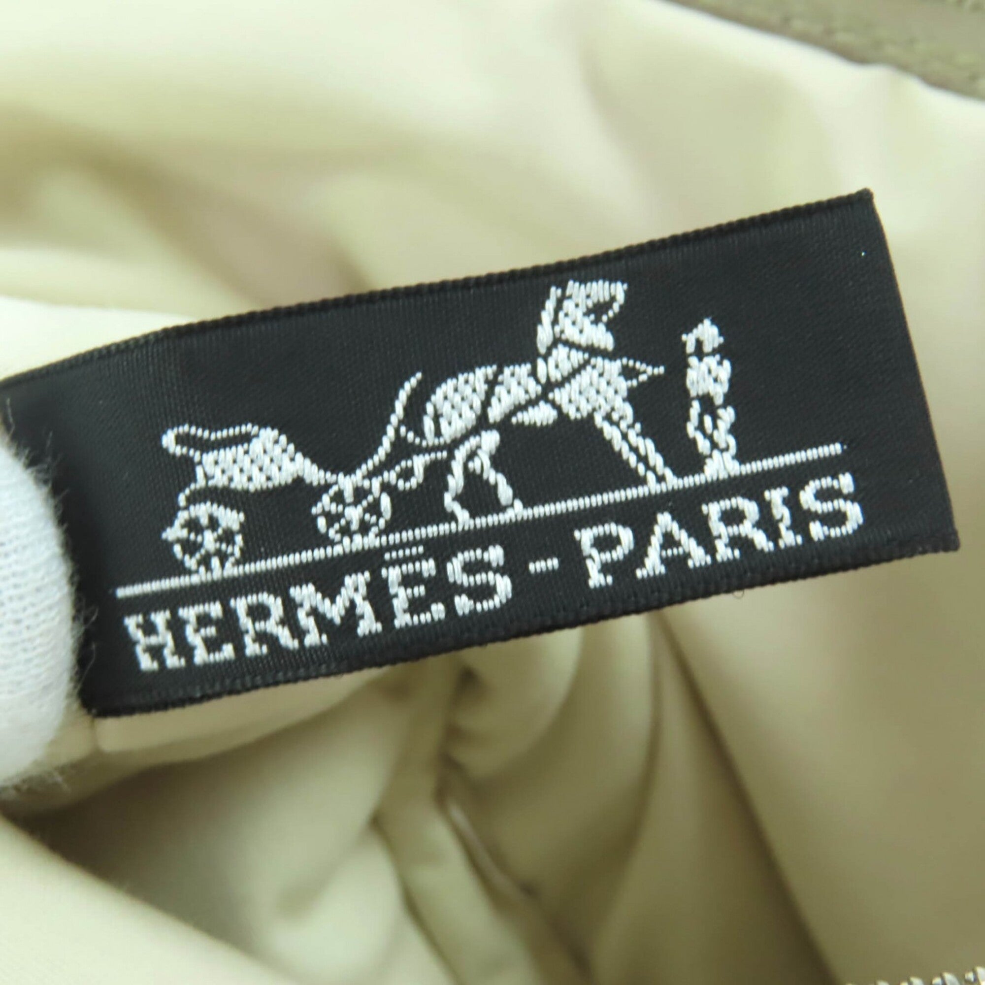 Hermes Bolide Beige Cotton 100% Leather Pouch (Pre-Owned)