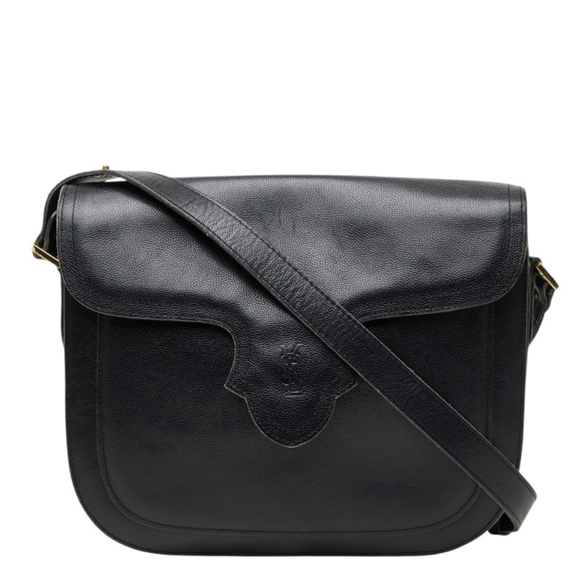 Saint Laurent Black Leather Shoulder Bag (Pre-Owned)