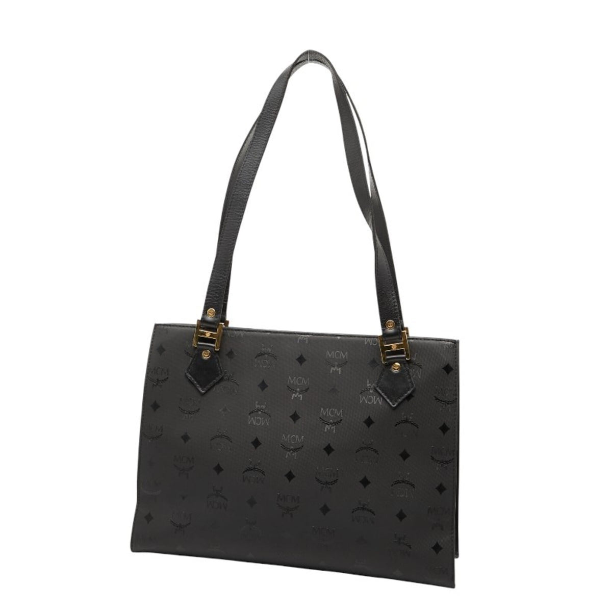 Mcm Black Nylon Leather Shoulder Bag Tote Bag (Pre-Owned)