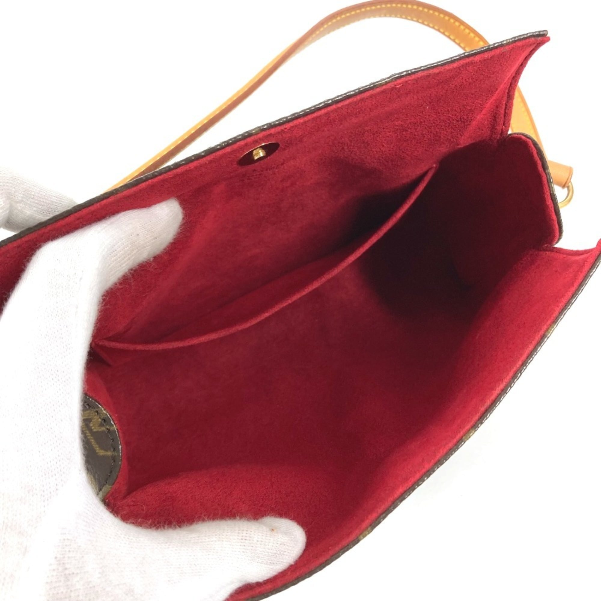 Louis Vuitton Brown Monogram Canvas Handbag Pouch Shoulder Bag (Pre-Owned)
