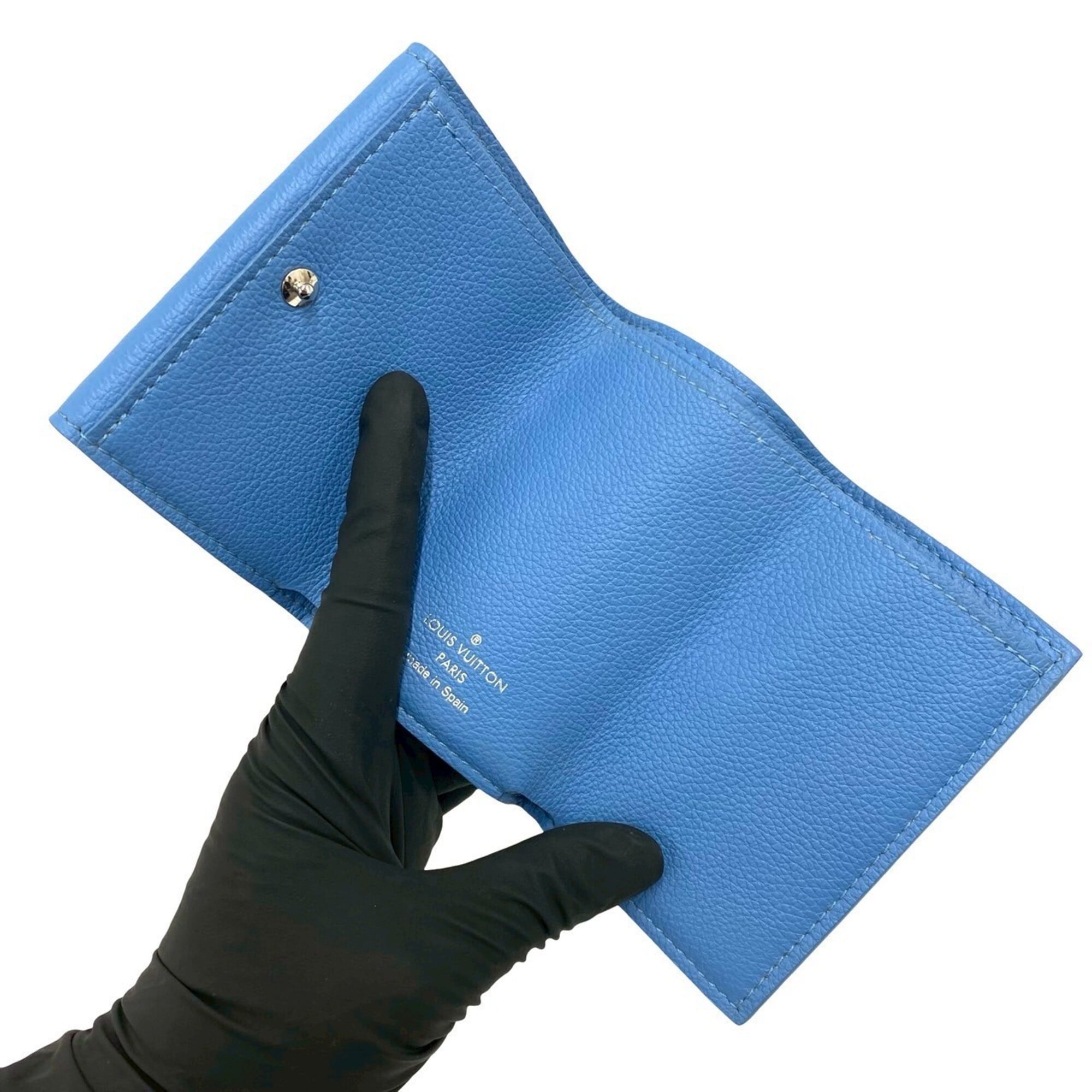 Louis Vuitton Blue Leather Wallet (Tri-Fold) (Pre-Owned)