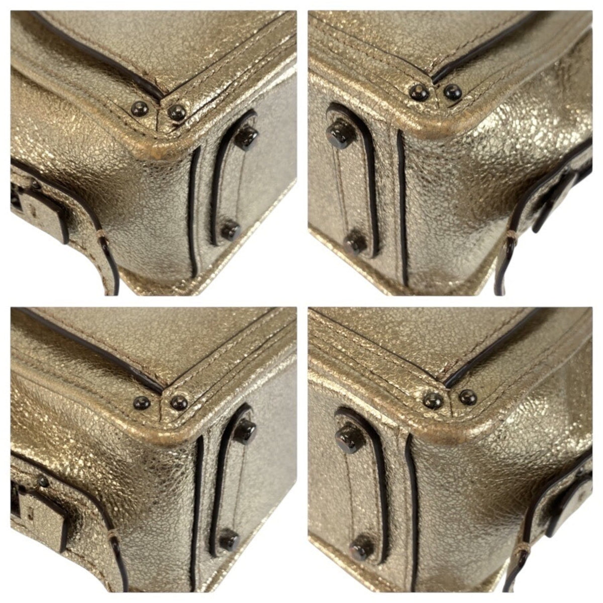 Coach Metallic Gold Leather Handbag Shoulder Bag (Pre-Owned)