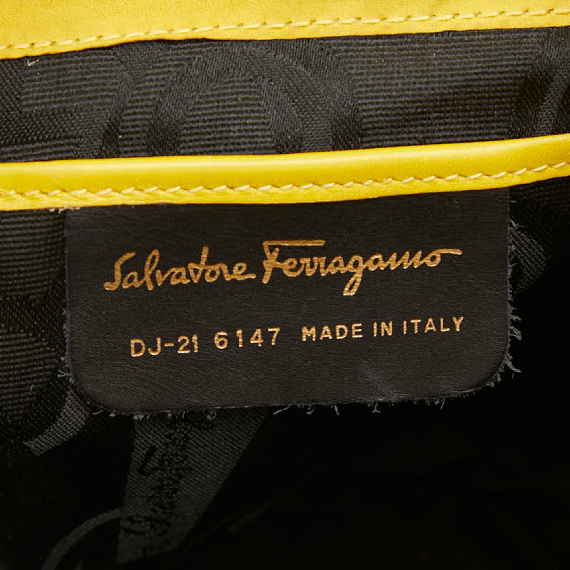 Salvatore Ferragamo Yellow Leather Backpack (Pre-Owned)