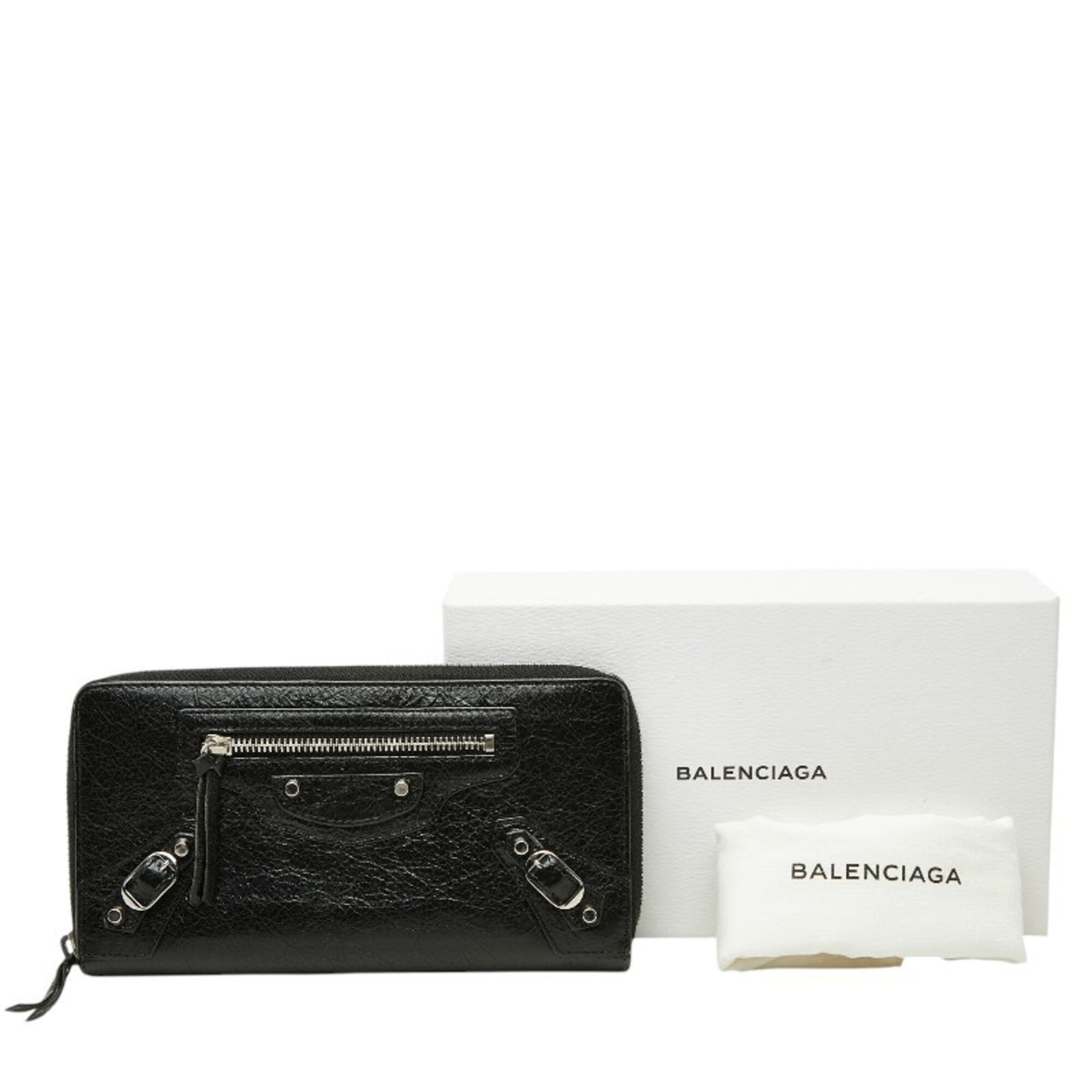 Balenciaga Black Leather Long Wallet (Bi-Fold) (Pre-Owned)
