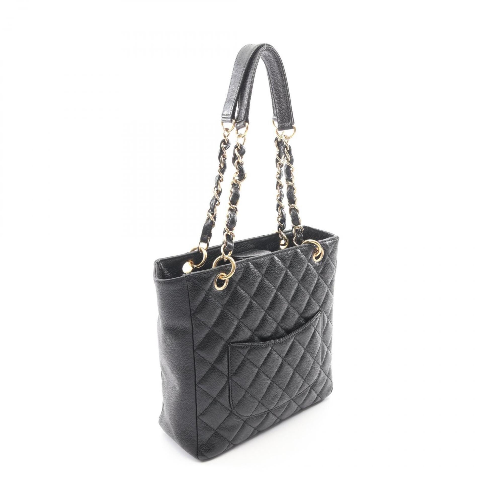 Chanel Black Grained Calfskin Handbag Tote Bag (Pre-Owned)