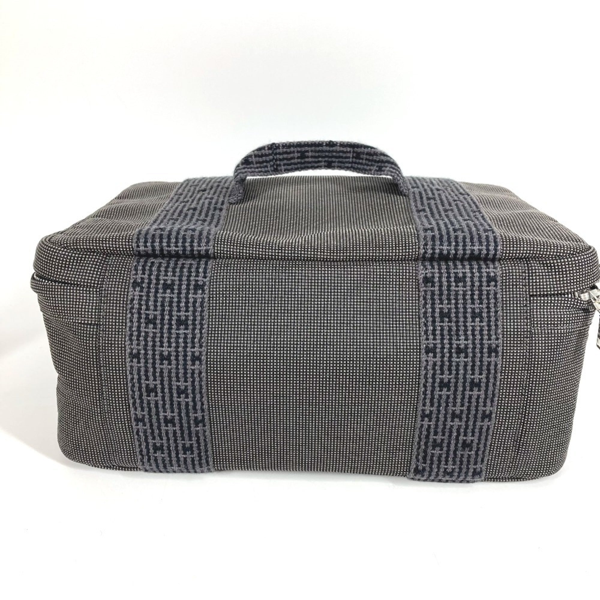 Hermes Gray Canvas Handbag Pouch Vanity Bag (Pre-Owned)