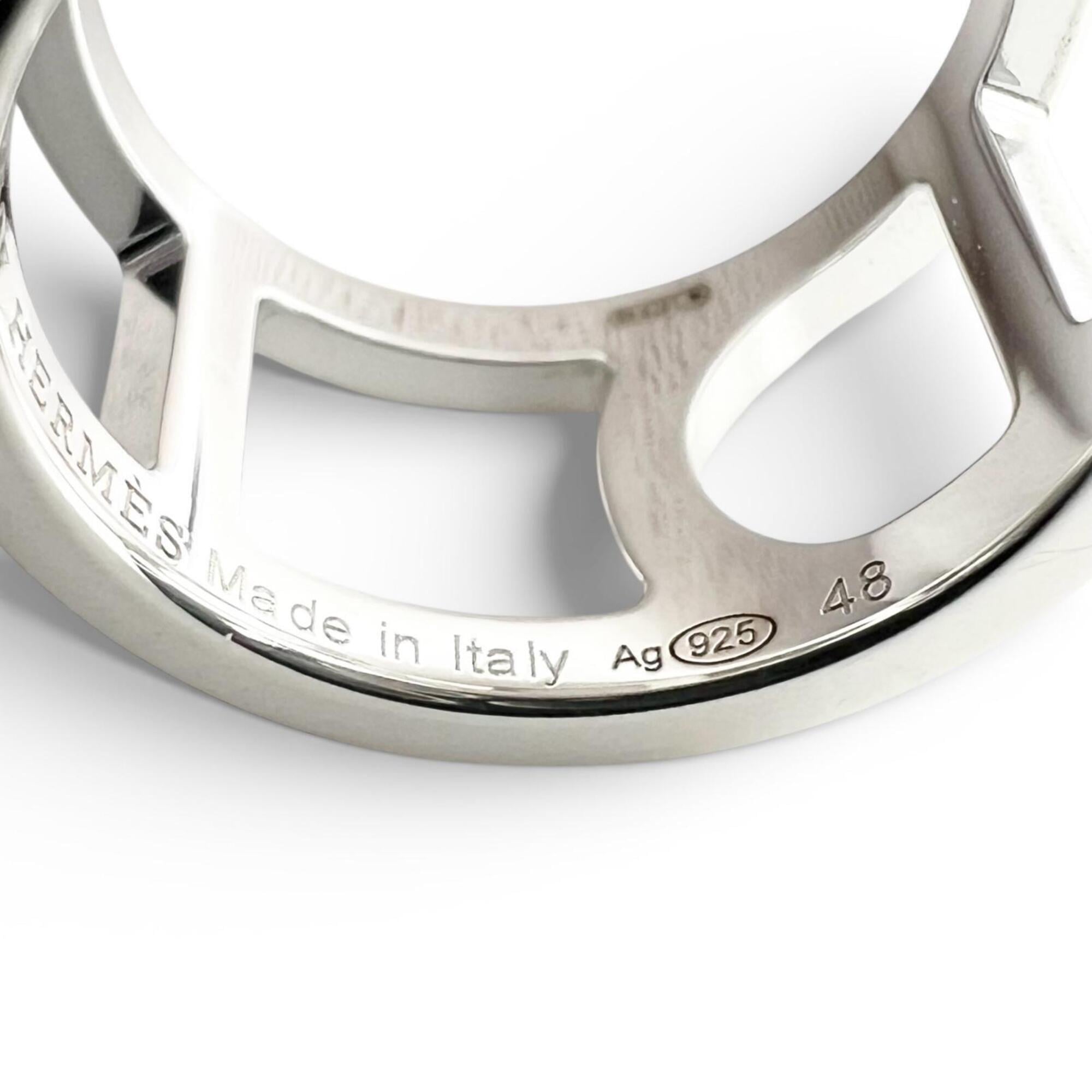 Hermes Silver Silver 925 Band Ring (Pre-Owned)