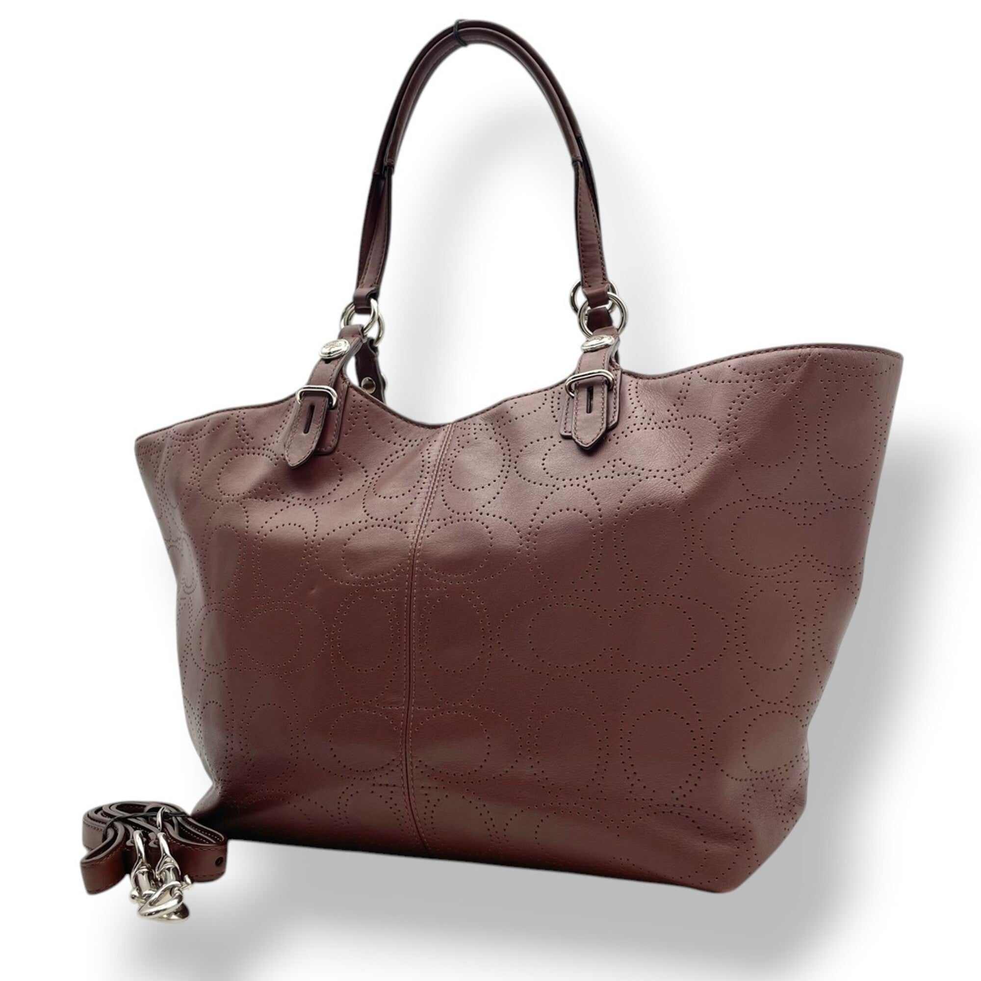 Coach Brown Leather Handbag Shoulder Bag Tote Bag (Pre-Owned)