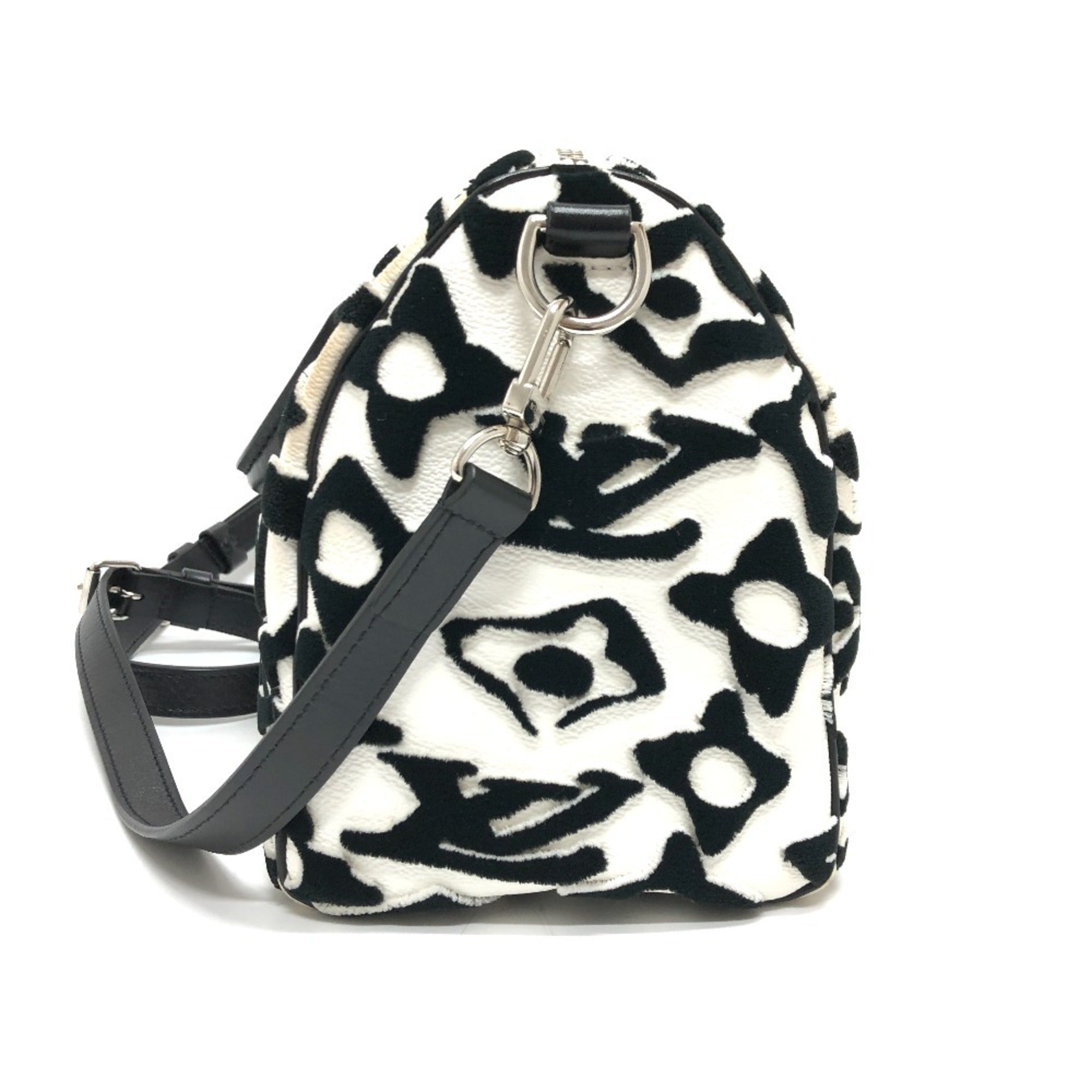 Louis Vuitton Black Monogram White Monogram Boston Bag (Pre-Owned)