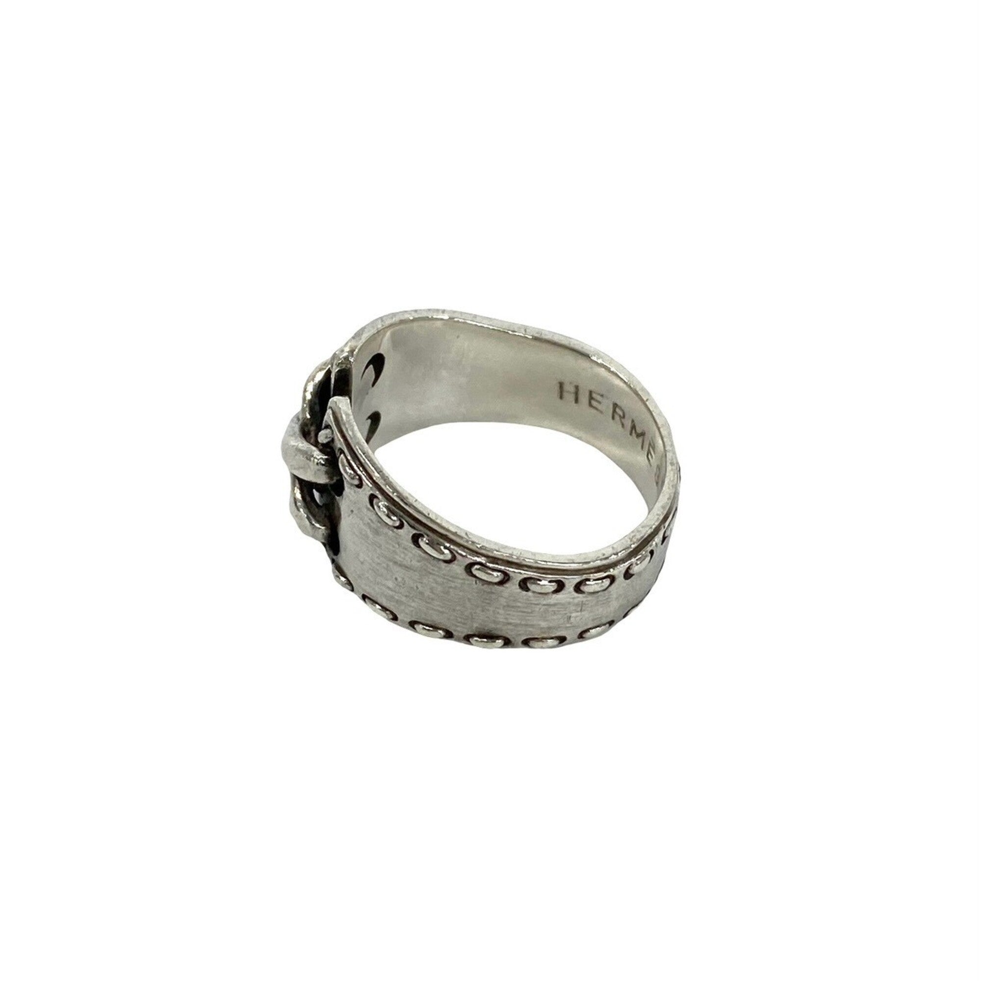 Hermes Silver Silver 925 Band Ring (Pre-Owned)