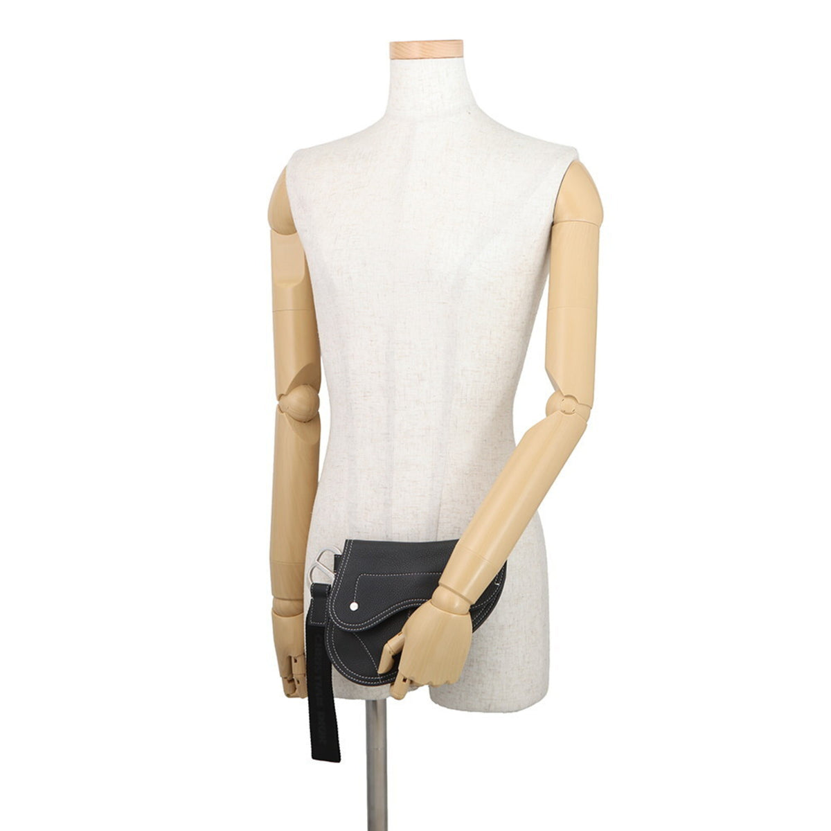Christian Dior Black Leather Clutch Bag Handbag Saddle Bag (Pre-Owned)