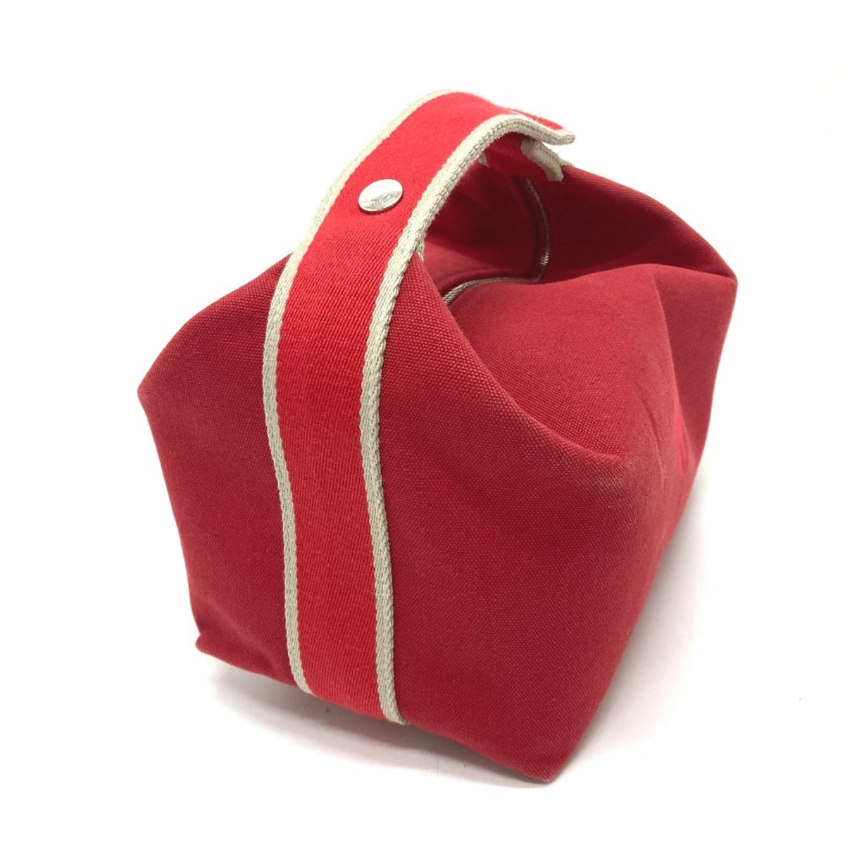 Hermes Red Color Canvas Handbag Shoulder Bag Vanity Bag (Pre-Owned)