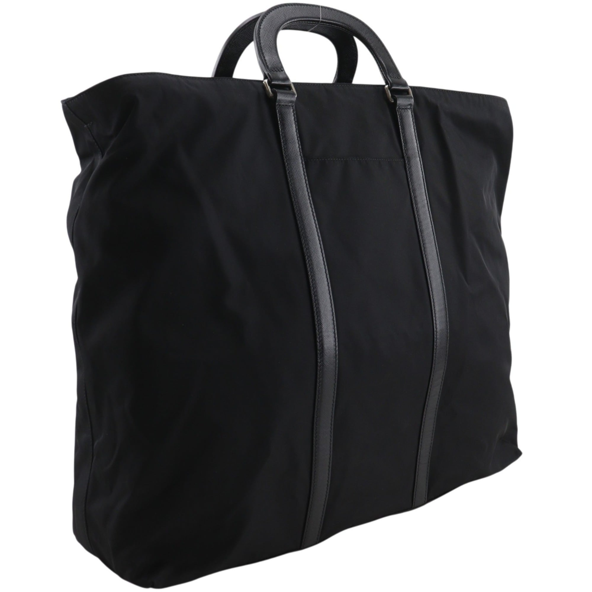 Prada Black Nylon Boston Bag Tote Bag (Pre-Owned)