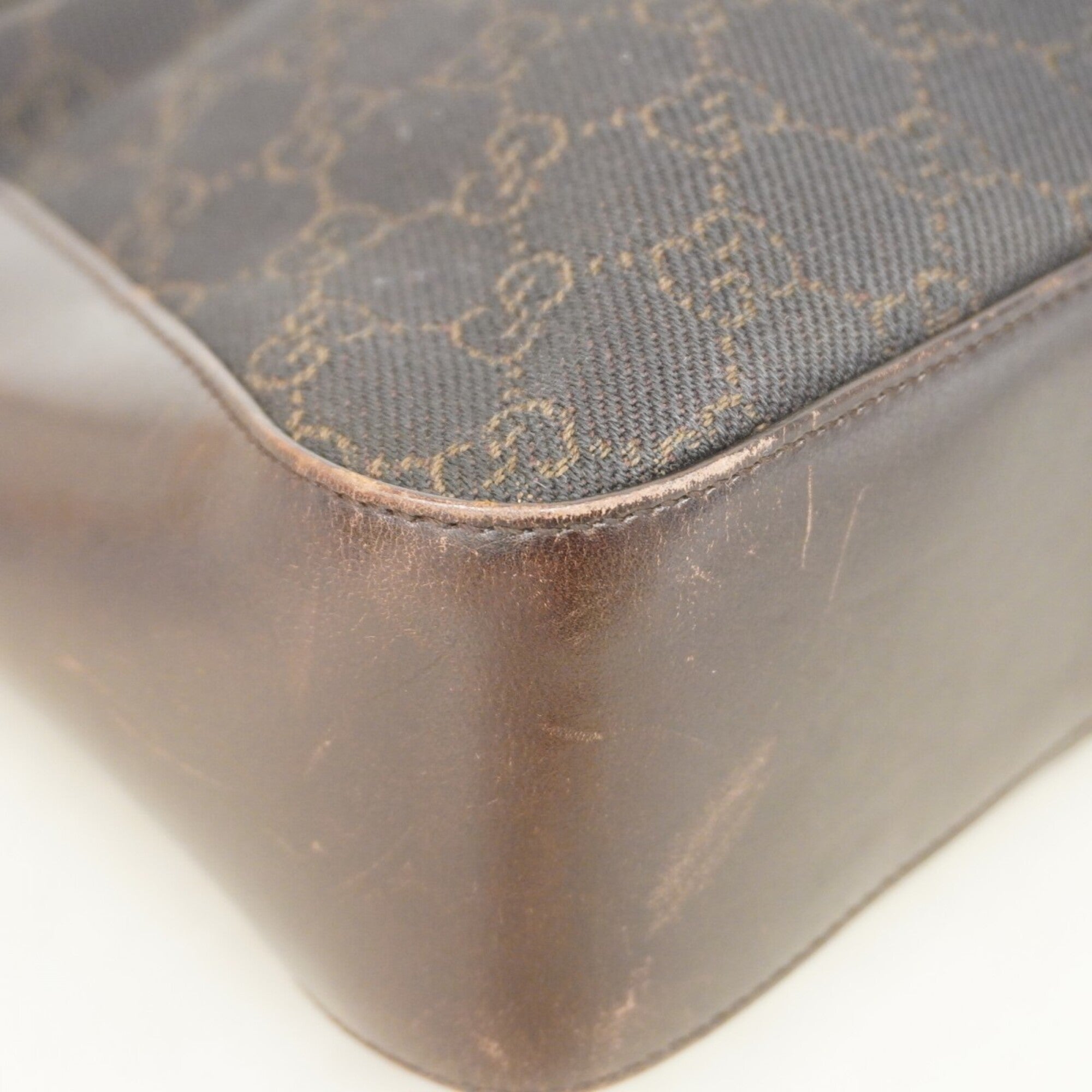 Gucci Dark Brown Denim Tote Bag (Pre-Owned)