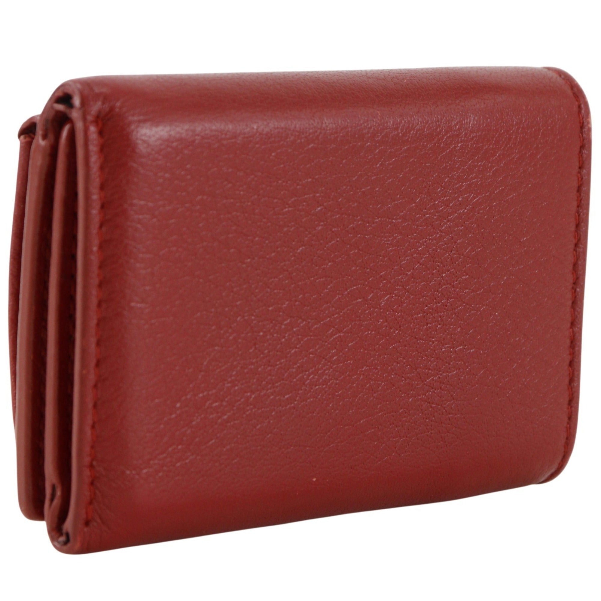 Balenciaga Red Color Leather Wallet (Tri-Fold) (Pre-Owned)
