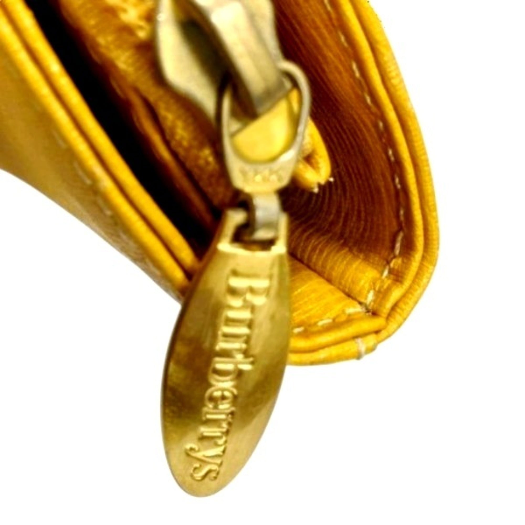 Burberry Yellow Leather Shoulder Bag Tote Bag (Pre-Owned)