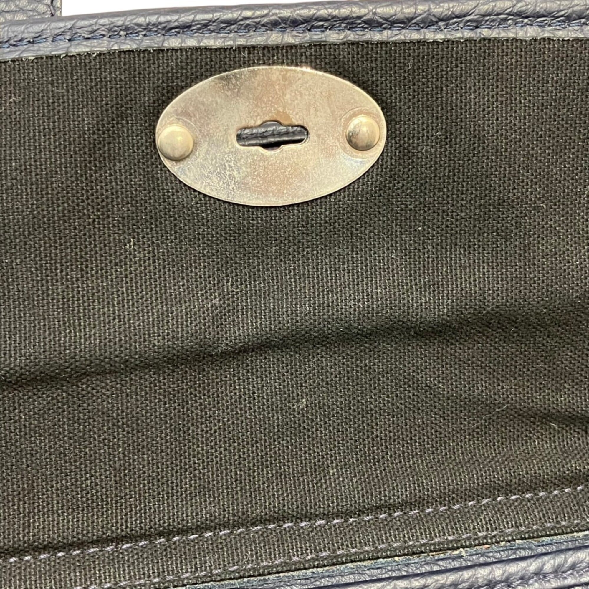 Burberry Navy Leather Tote Bag (Pre-Owned)