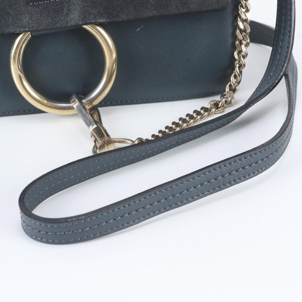 Chloé Navy Leather Crossbody Bag Handbag Shoulder Bag Tote Bag (Pre-Owned)