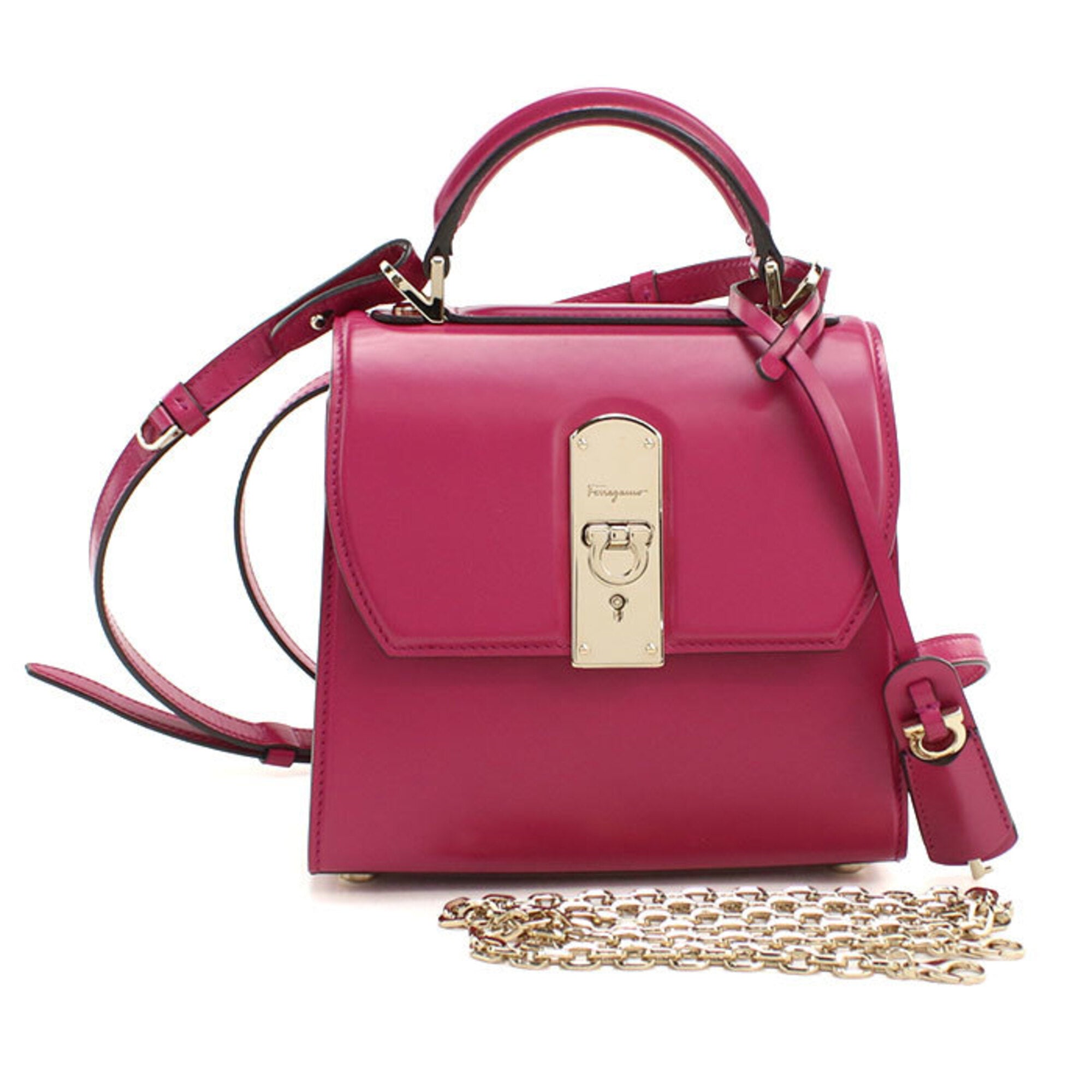 Salvatore Ferragamo Pink Leather Handbag (Pre-Owned)