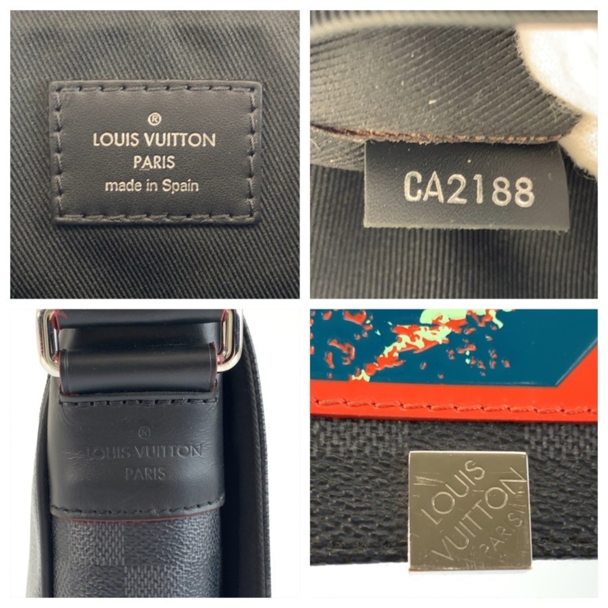 Louis Vuitton Black Multi-Color Damier Graphite Messenger Bag Shoulder Bag (Pre-Owned)
