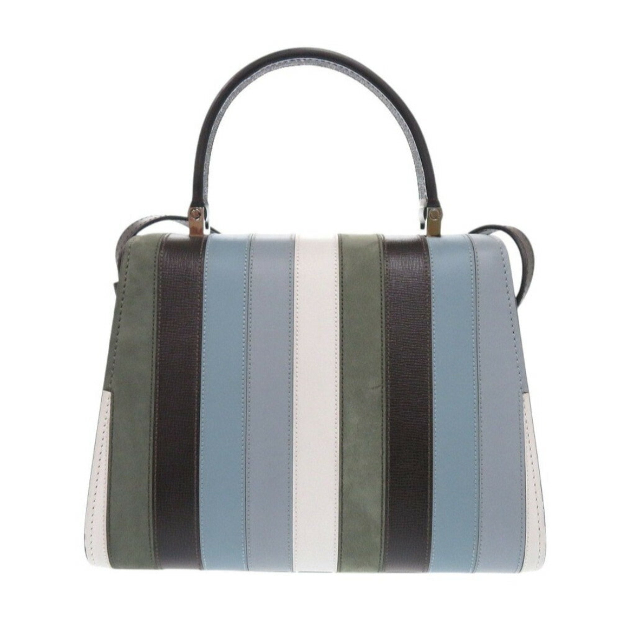 Valextra Blue Leather Handbag (Pre-Owned)