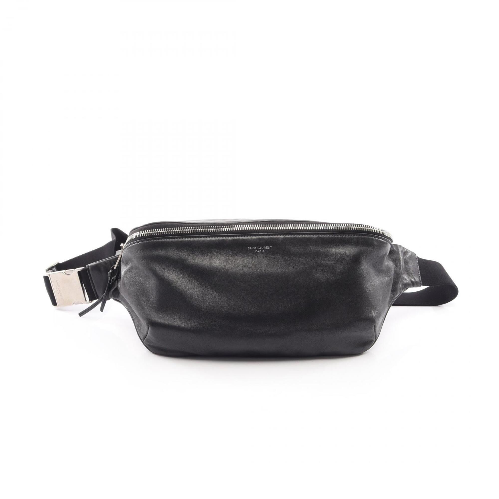 Saint Laurent Black Leather Fanny Pack Handbag (Pre-Owned)
