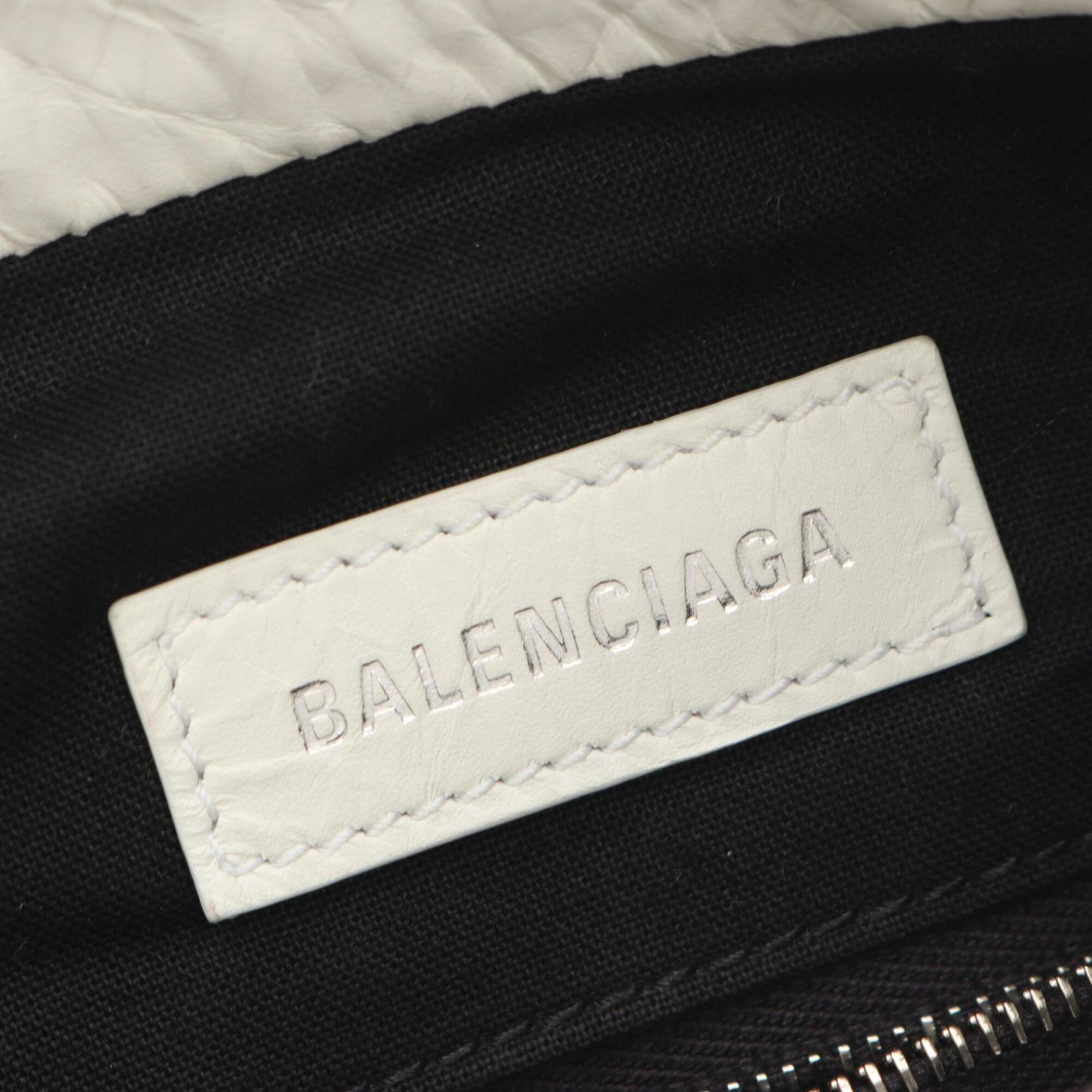 Balenciaga White Leather Handbag Shoulder Bag Tote Bag (Pre-Owned)