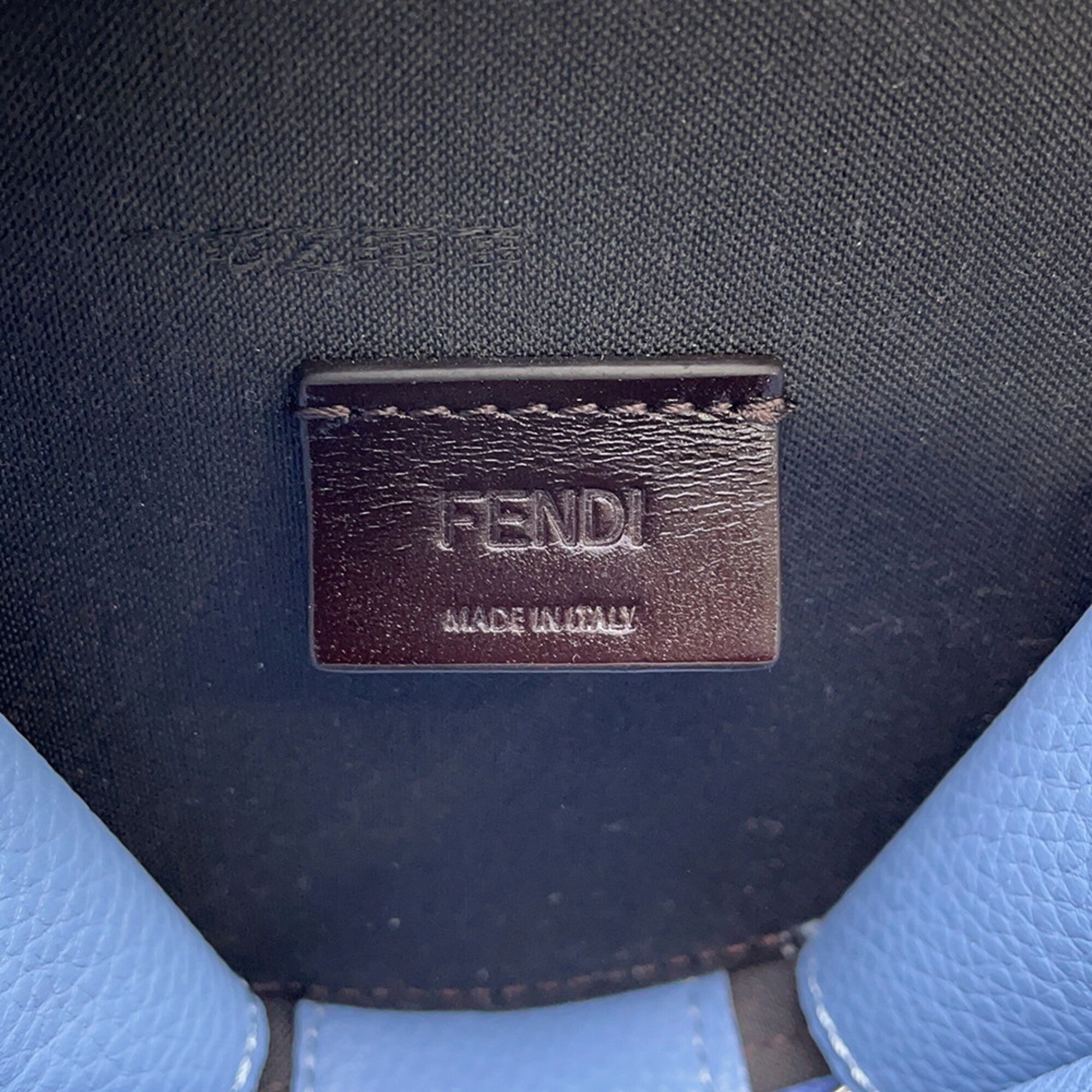 Fendi Light Blue Leather Pouch Shoulder Bag (Pre-Owned)