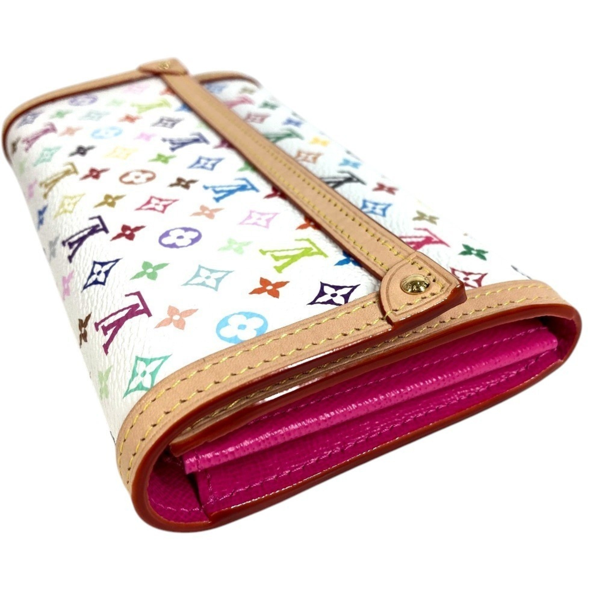 Louis Vuitton Blanc White Monogram Multicolore Long Wallet (Bi-Fold) (Pre-Owned)