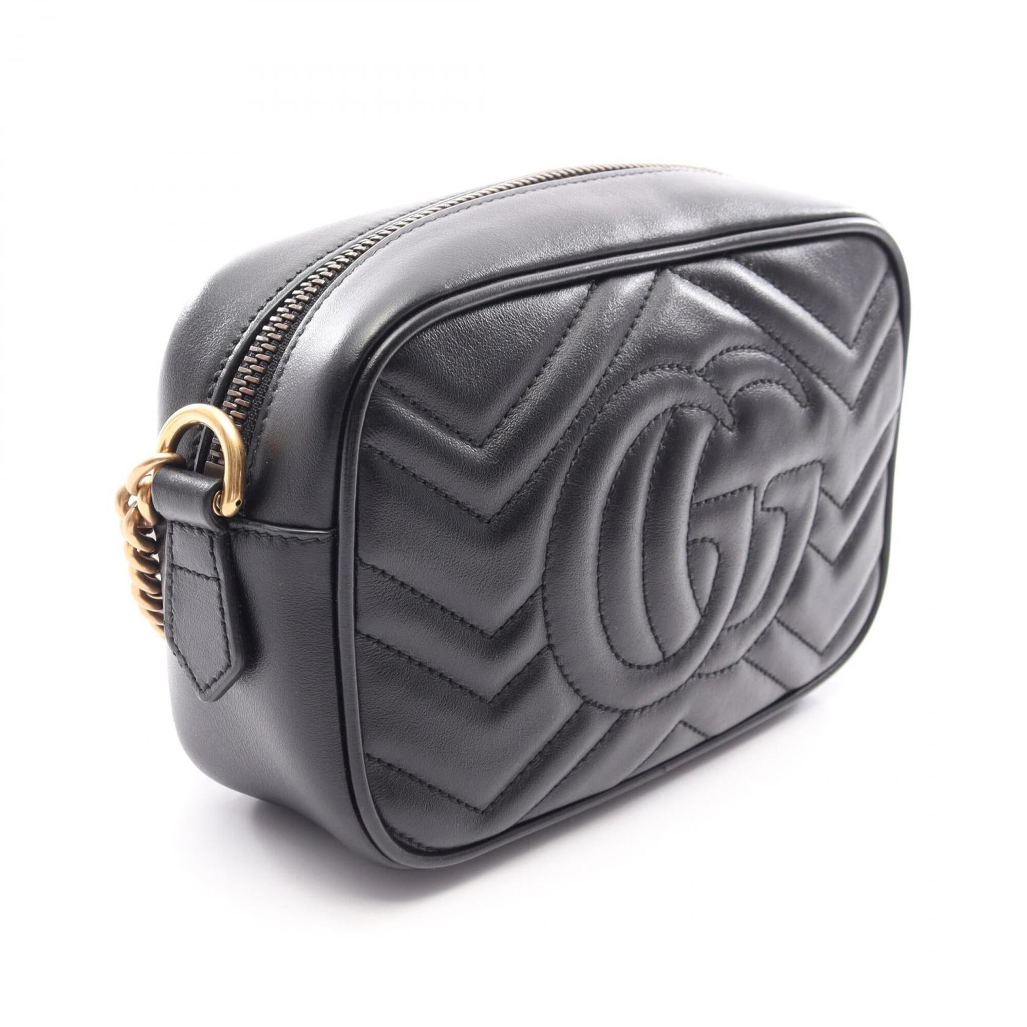 Gucci Black Leather Handbag Shoulder Bag (Pre-Owned)