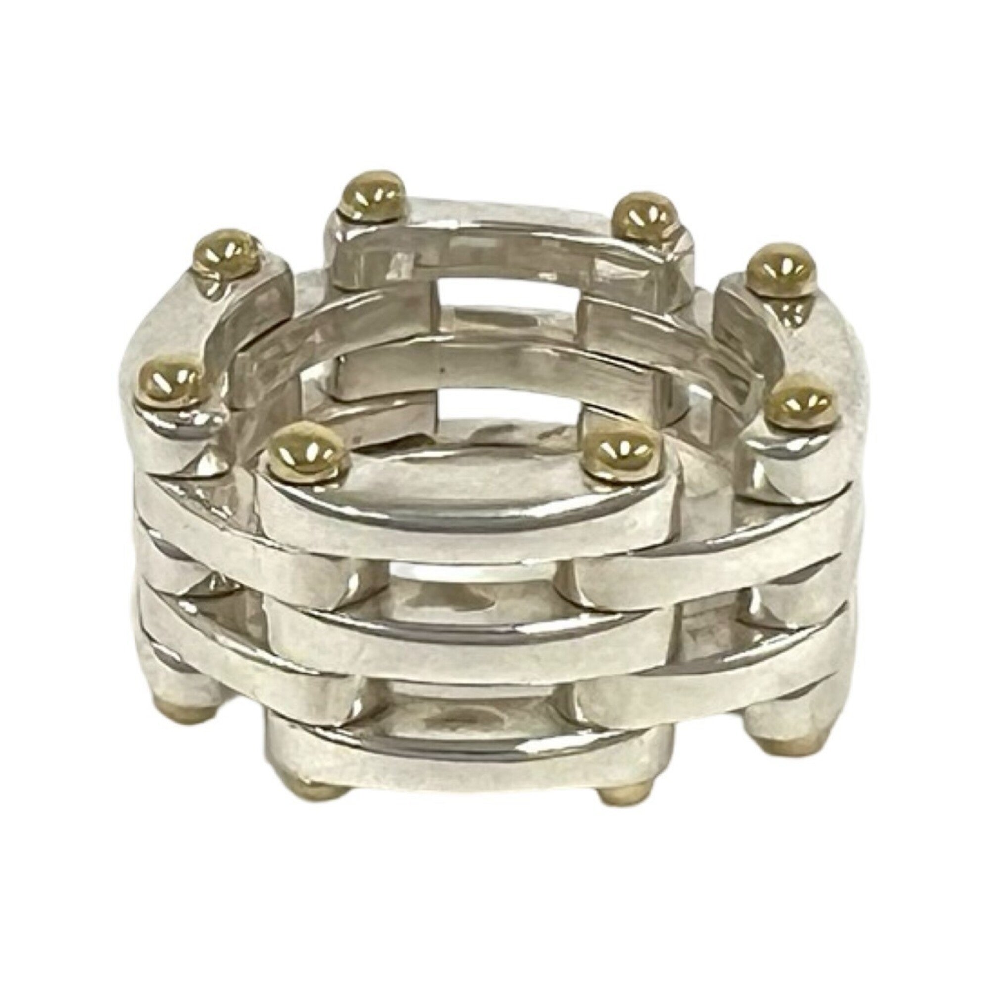Tiffany Gold Silver Yellow Gold (18K) Silver 925 Band Ring (Pre-Owned)