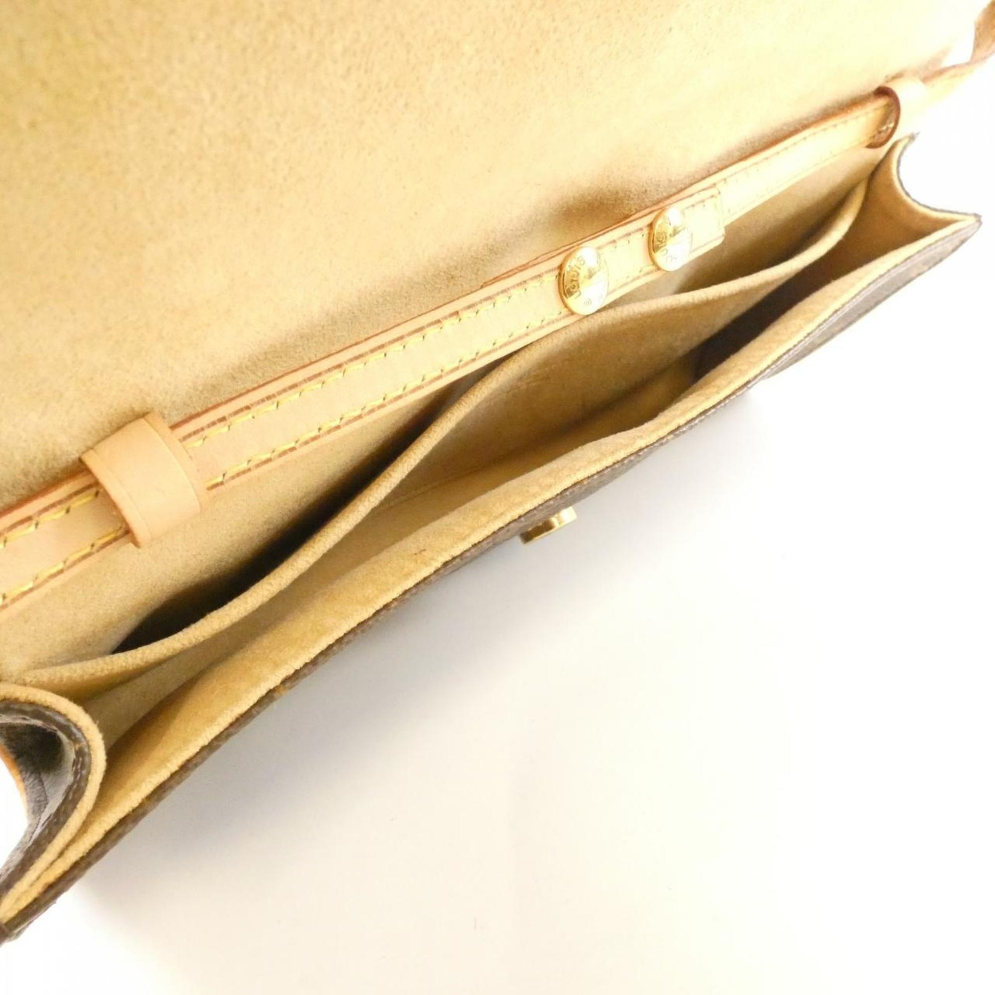 Louis Vuitton Brown Coated Canvas Pochette Shoulder Bag (Pre-Owned)