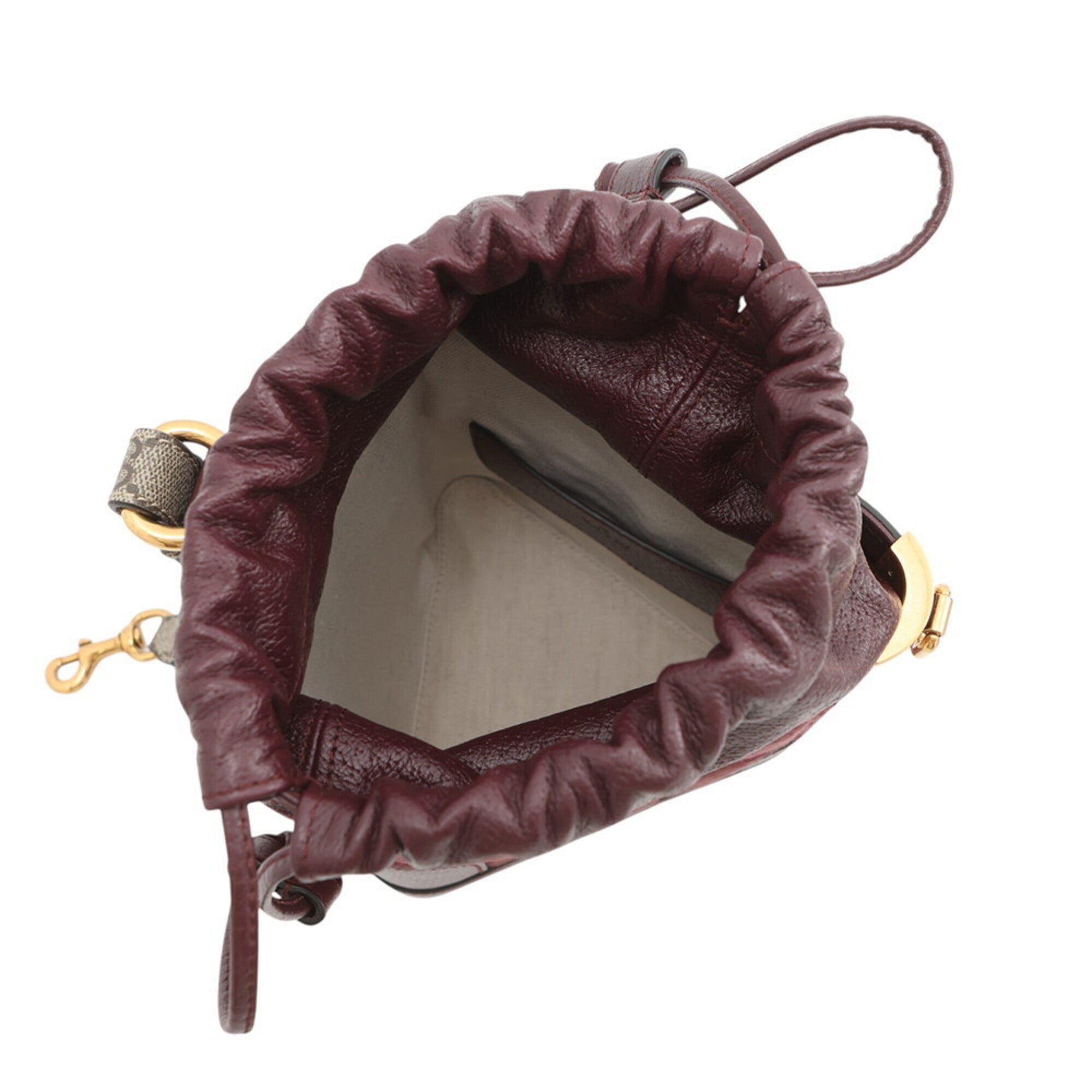 Gucci Bordeaux Gg Supreme Canvas Leather Shoulder Bag (Pre-Owned)