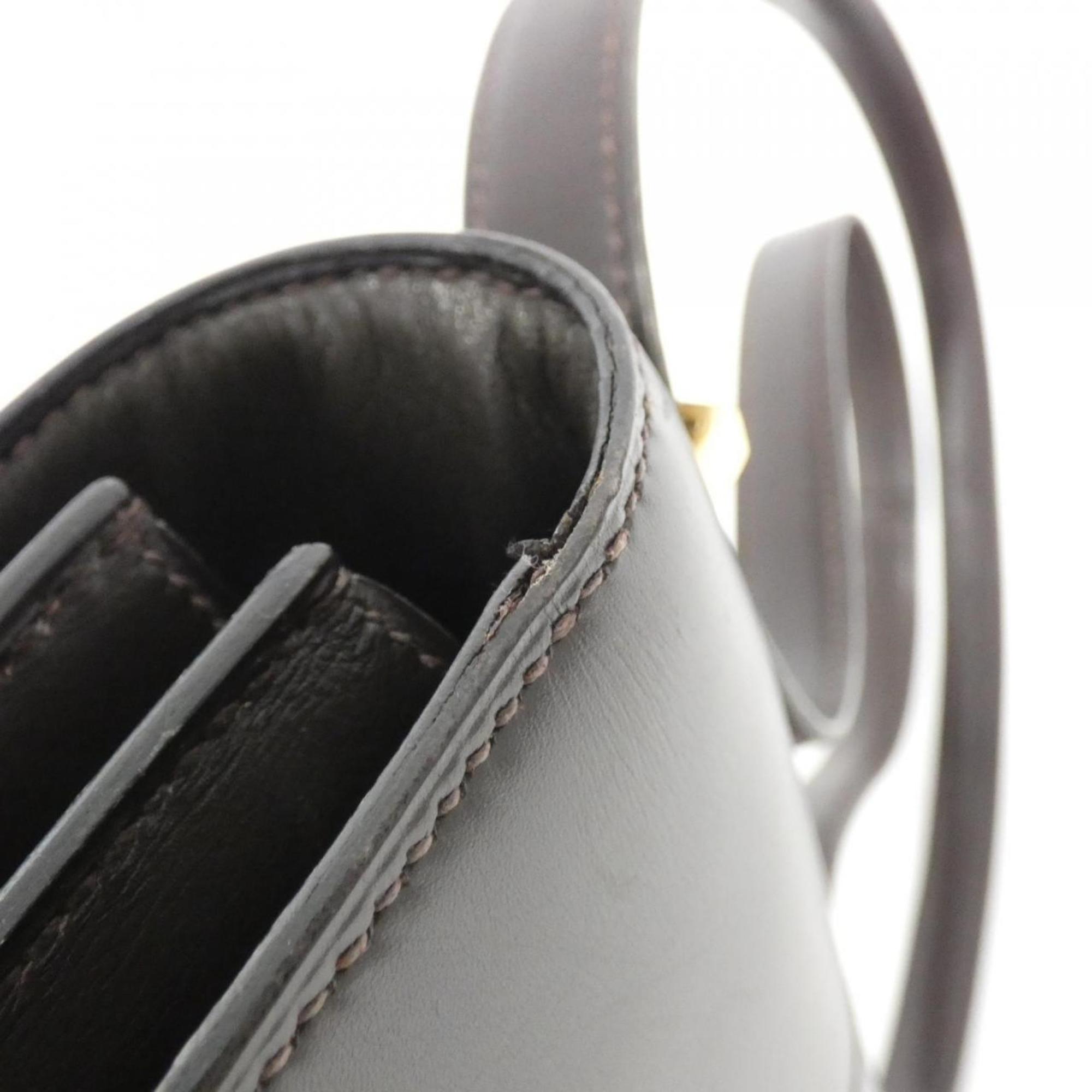 Hermes Ebene Box Calf Leather Shoulder Bag (Pre-Owned)