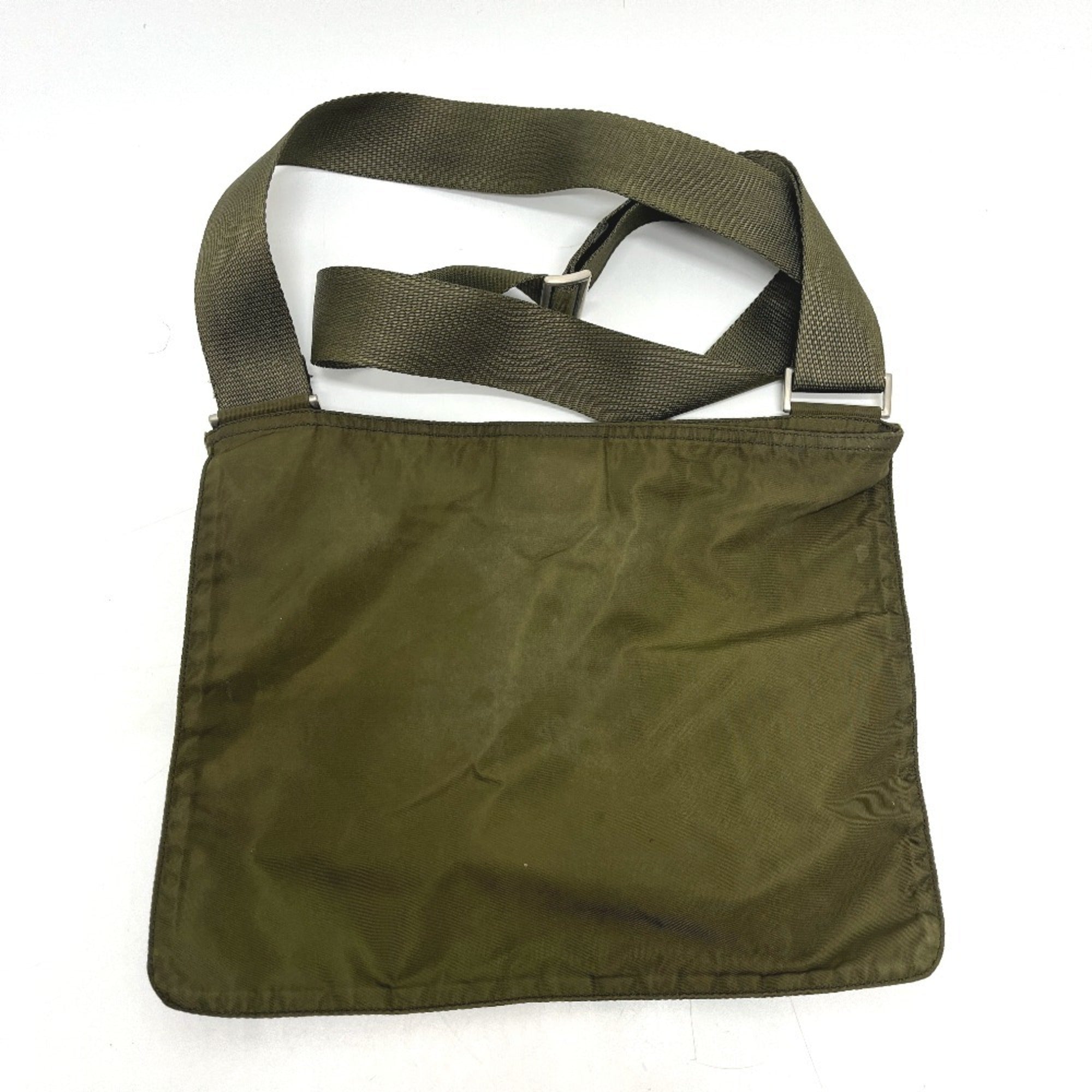 Prada Khaki Nylon Handbag Shoulder Bag (Pre-Owned)