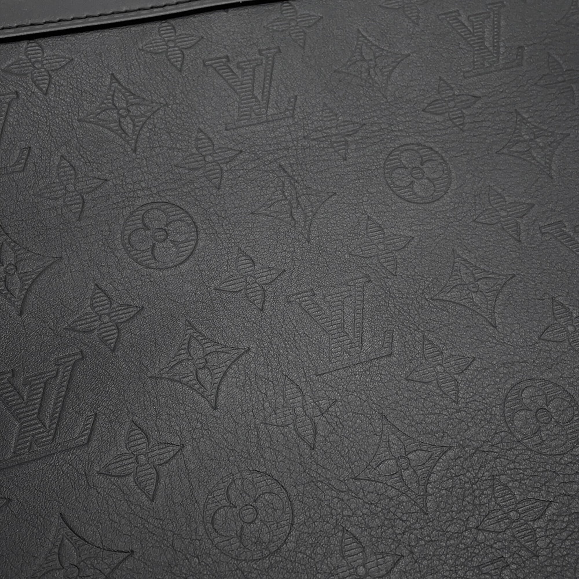 Louis Vuitton Noir Monogram Shadow Clutch Bag Handbag Pochette (Pre-Owned)