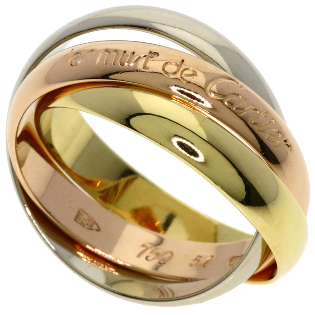 Cartier Trinity Yellow Gold (18K) Pink Gold (18K) White Gold (18K) Band Ring (Pre-Owned)