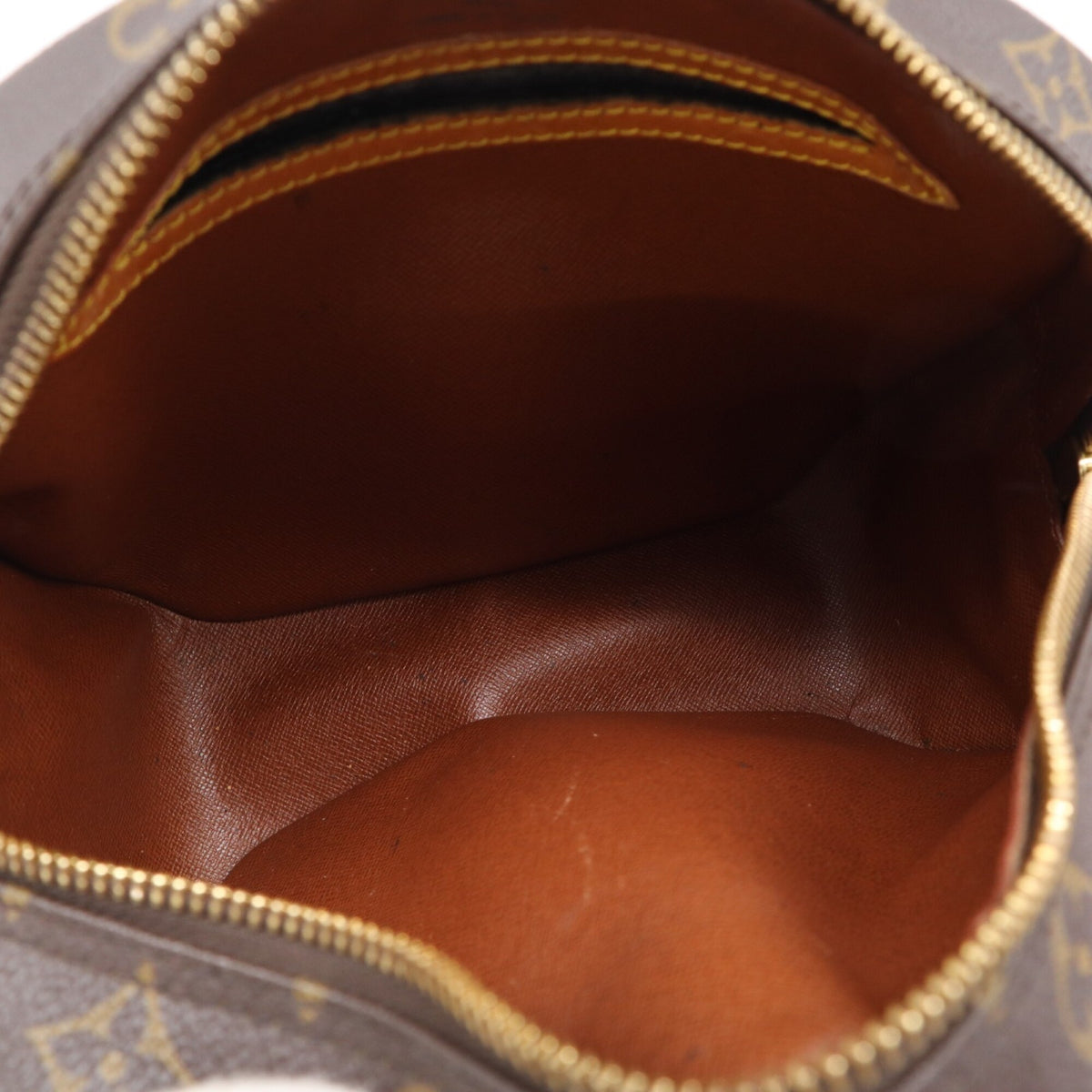 Louis Vuitton Beige Brown Monogram Coated Canvas Leather Shoulder Bag (Pre-Owned)