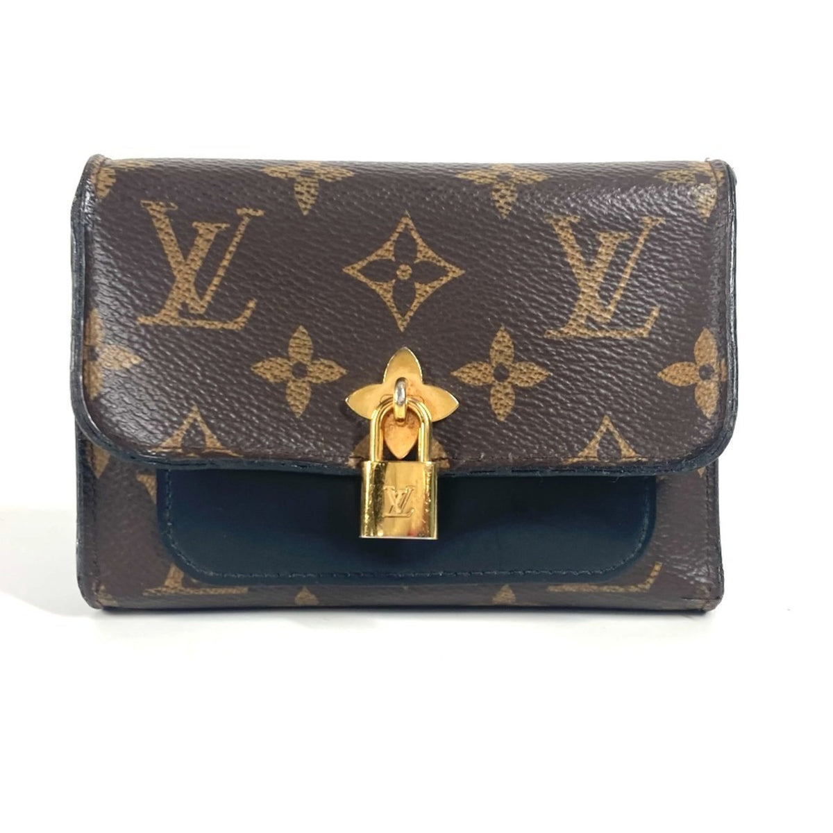 Louis Vuitton Monogram Black Brown Monogram Wallet (Tri-Fold) (Pre-Owned)