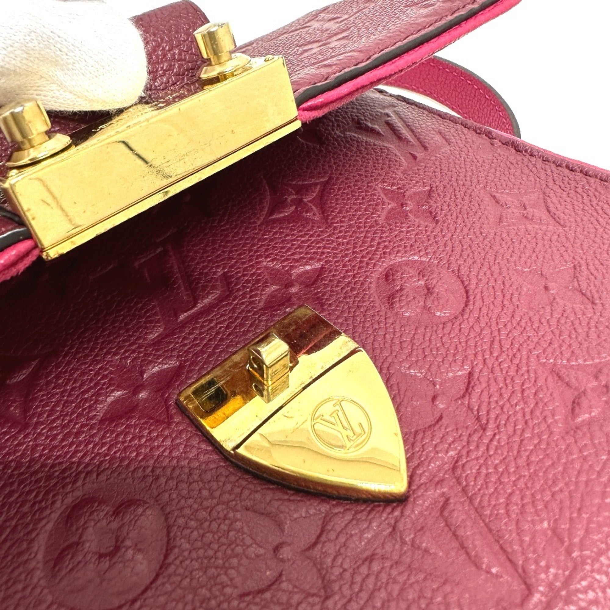 Louis Vuitton Red Color Monogram Empreinte Pochette Shoulder Bag (Pre-Owned)