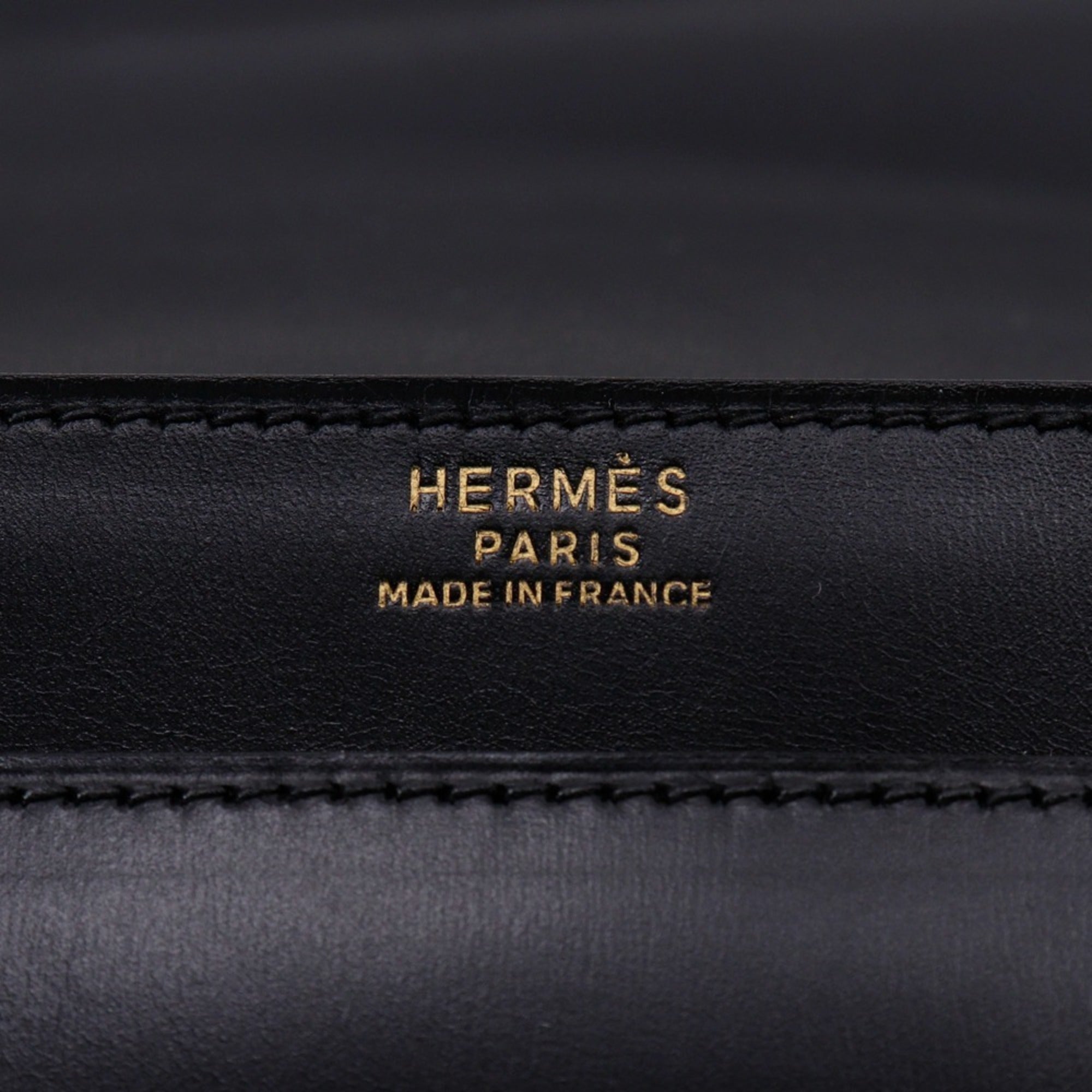 Hermes Black Box Calf Leather Handbag (Pre-Owned)