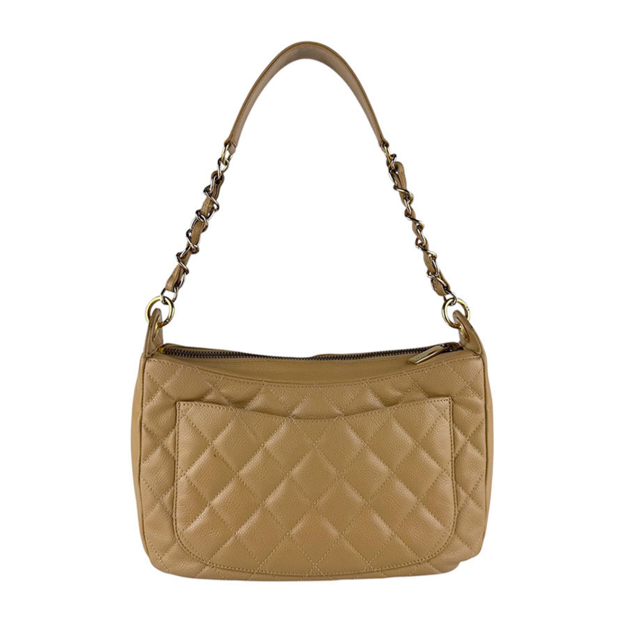 Chanel Camel Grained Calfskin Shoulder Bag (Pre-Owned)