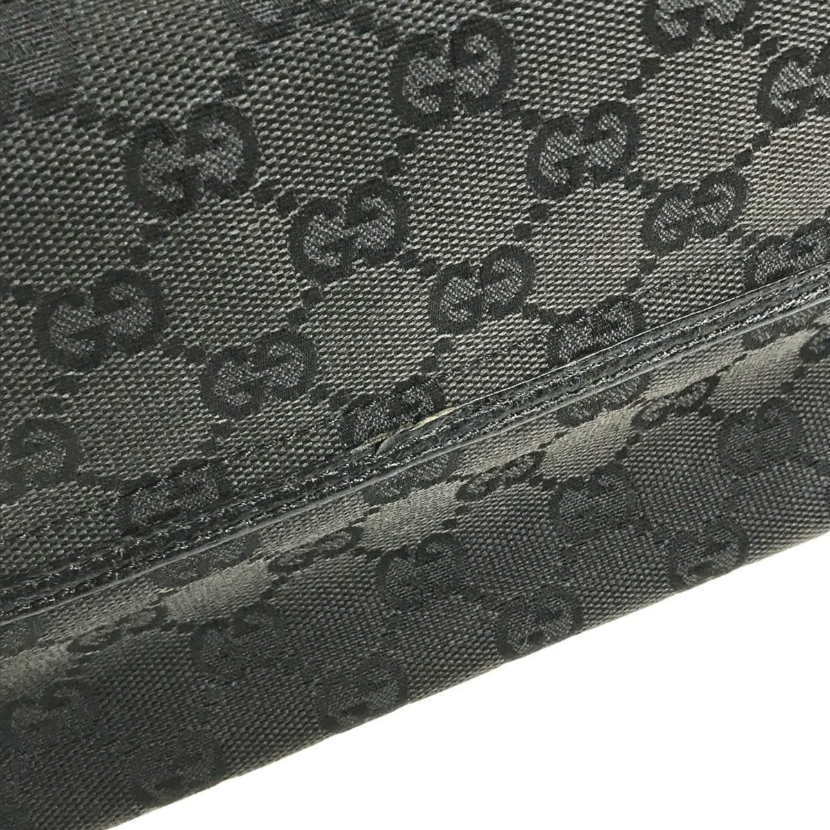Gucci Black Gg Canvas Leather Fanny Pack (Pre-Owned)