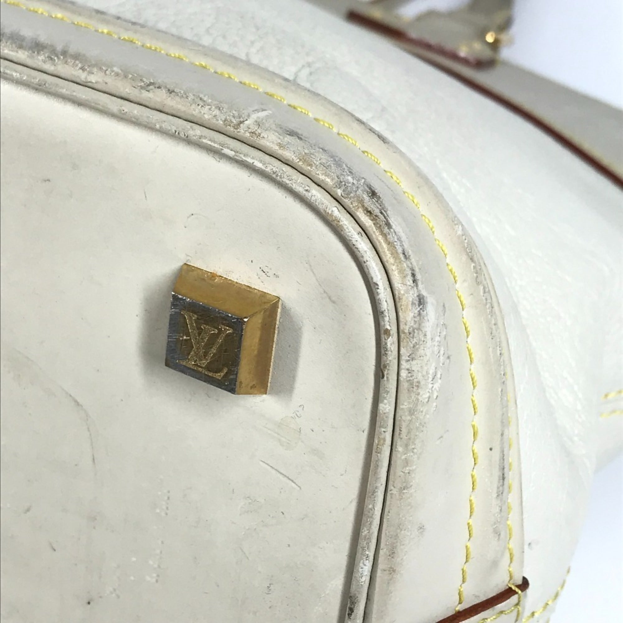 Louis Vuitton Blanc White Suhali Leather Handbag Shoulder Bag Tote Bag (Pre-Owned)