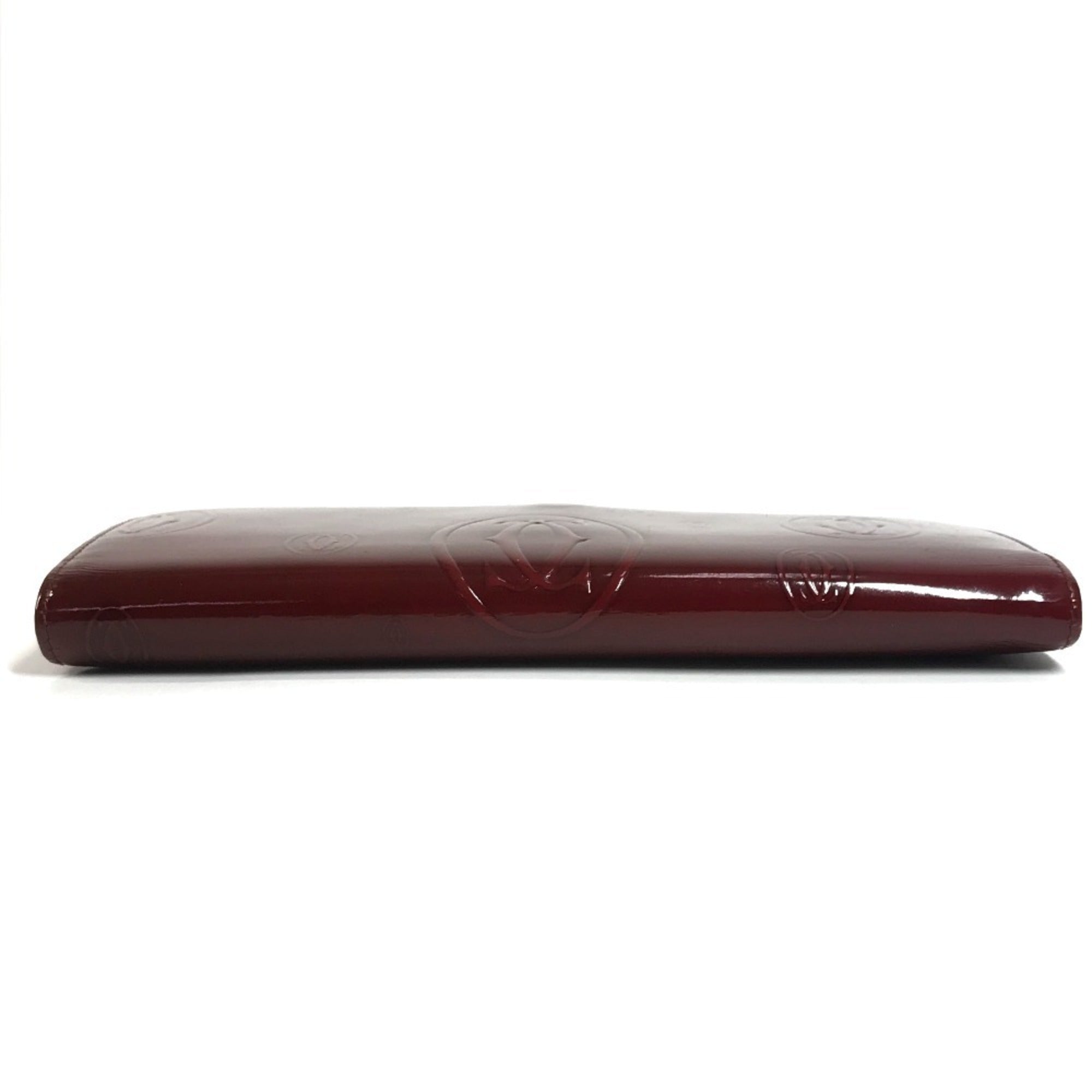 Cartier Red Color Patent Leather Long Wallet (Bi-Fold) (Pre-Owned)