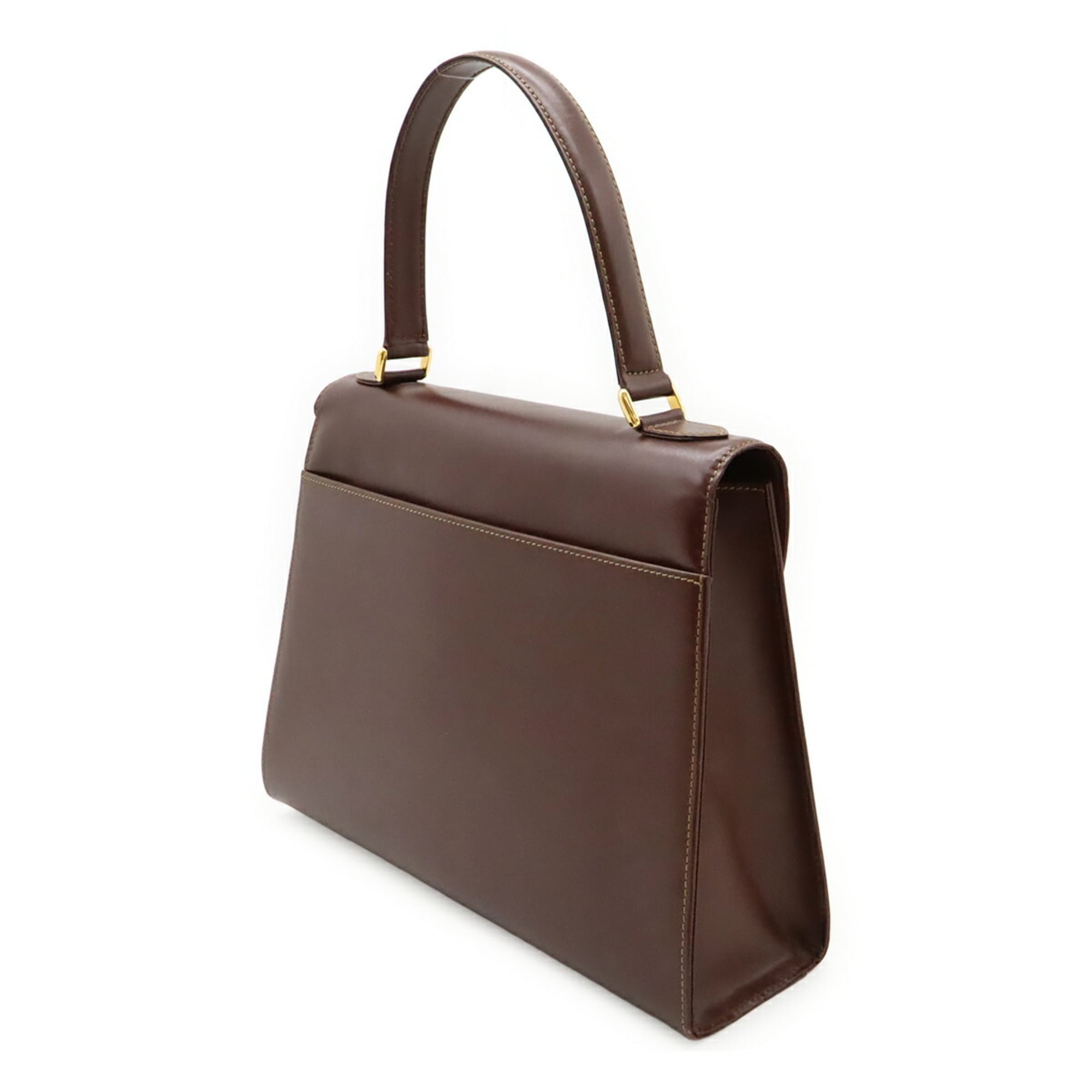 Cartier Bordeaux Leather Handbag (Pre-Owned)