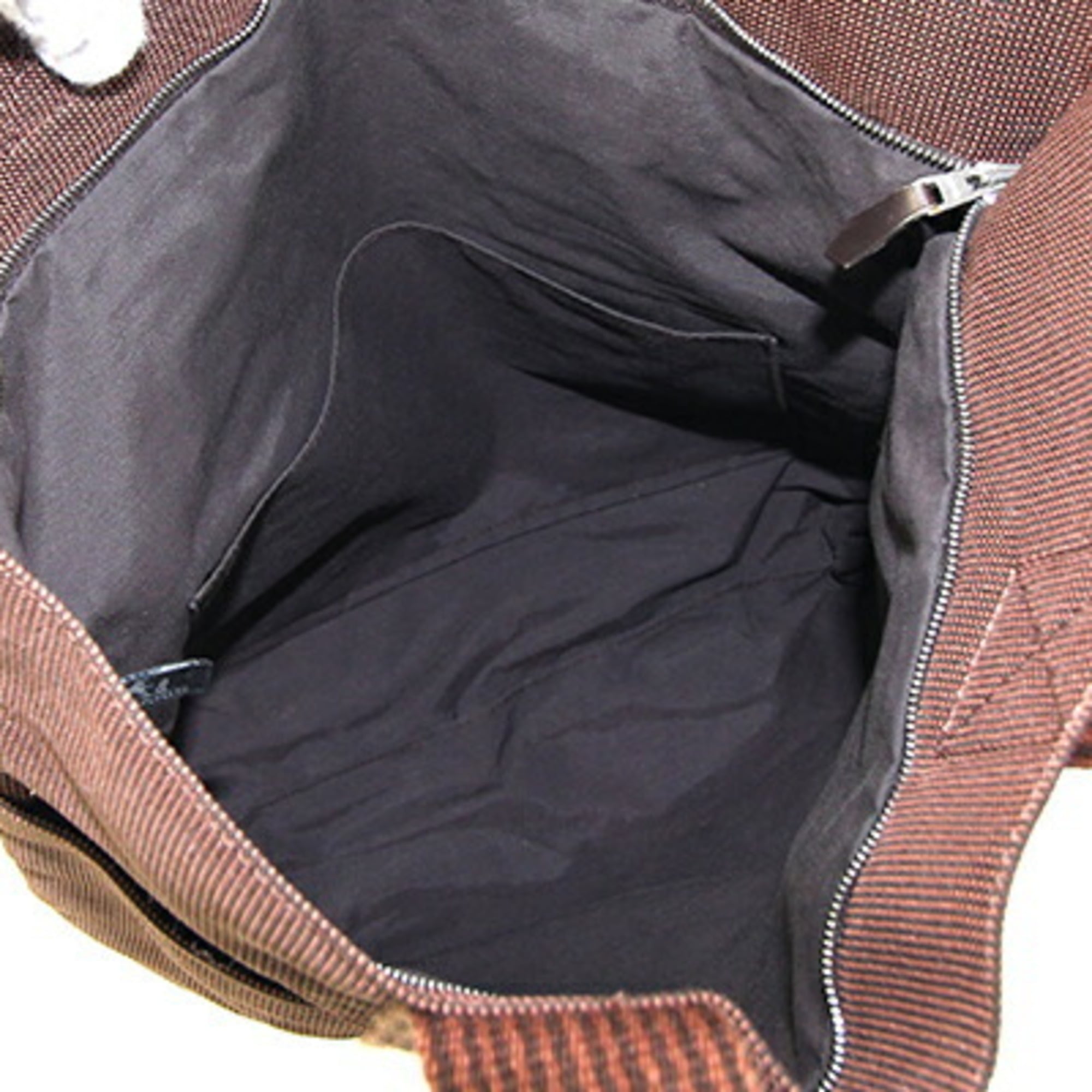 Hermes Her Line Brown Canvas Handbag Tote Bag (Pre-Owned)