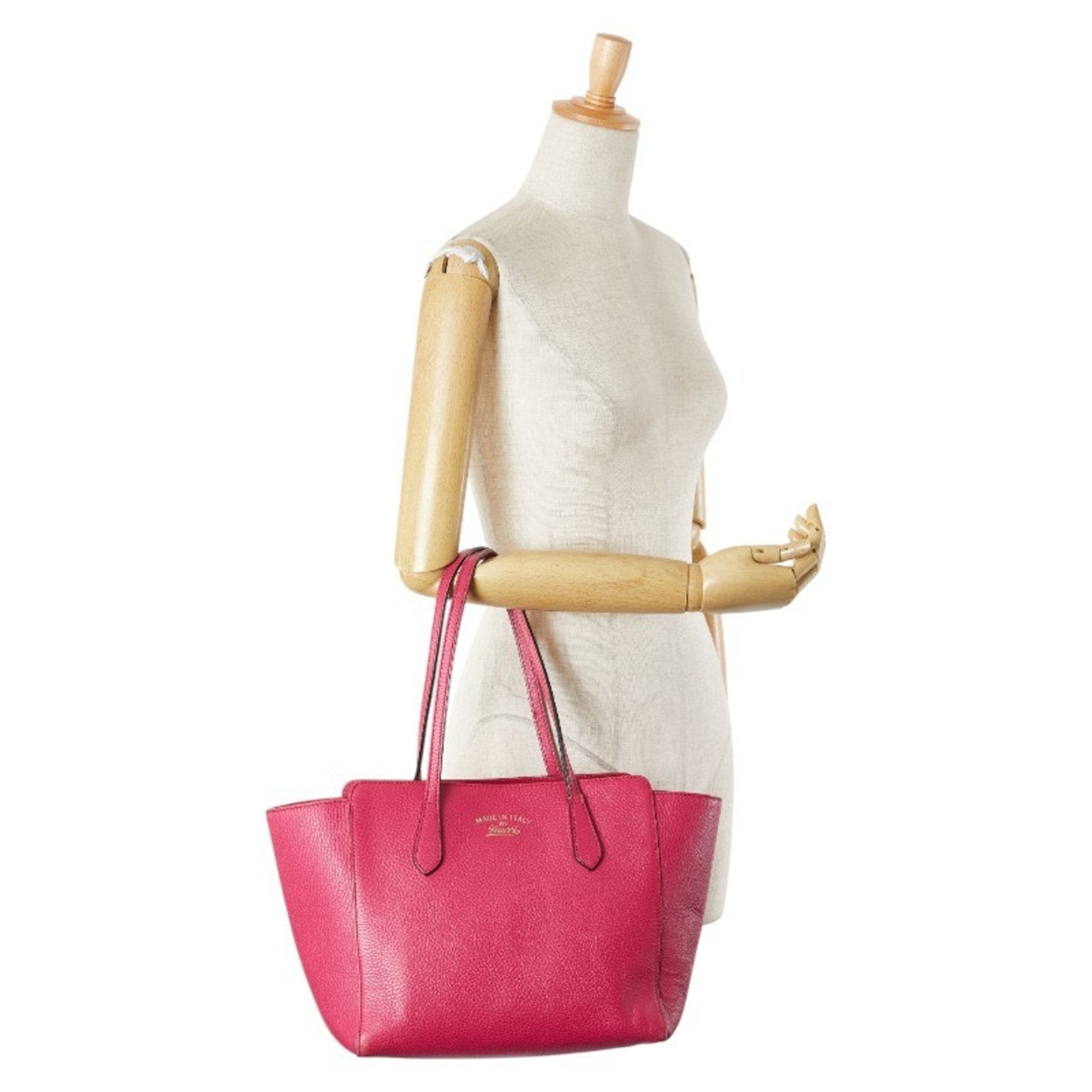 Gucci Pink Leather Tote Bag (Pre-Owned)